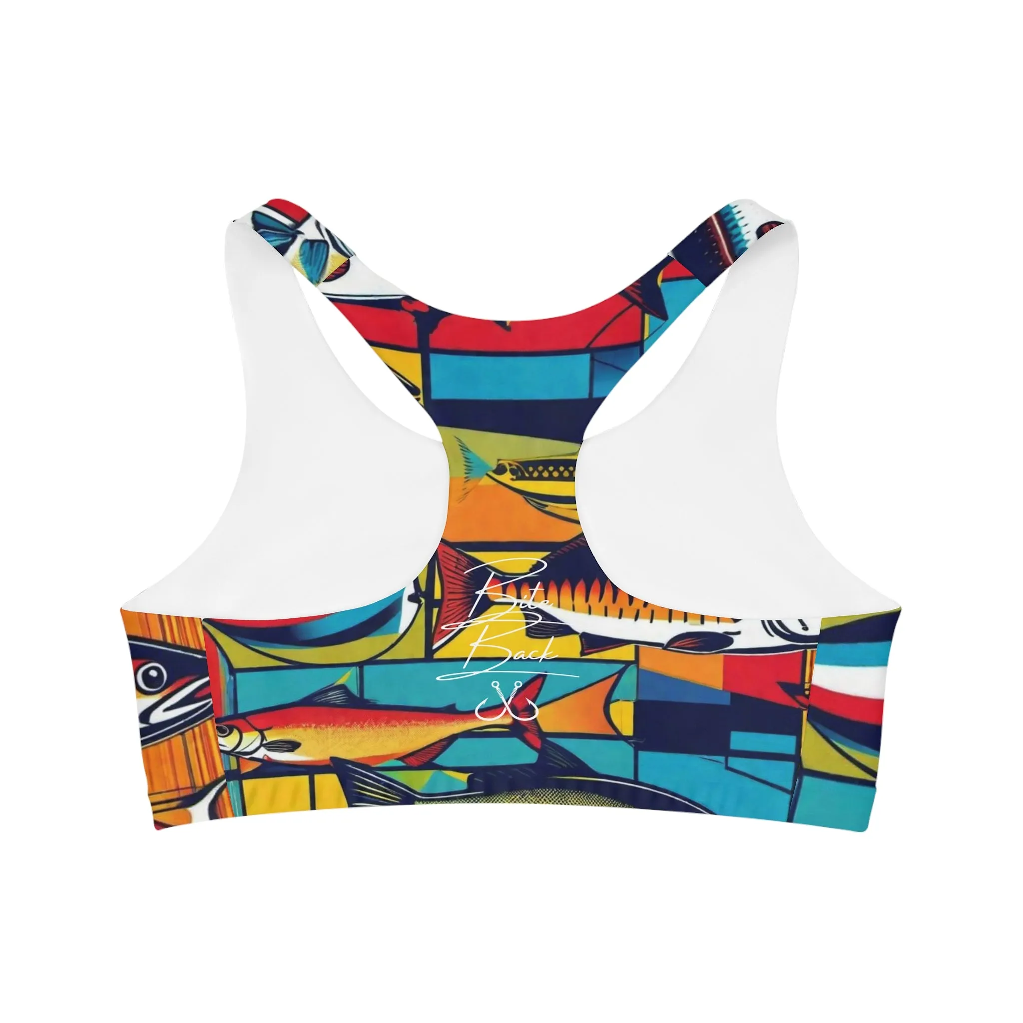 Americana Fish Print Women's Seamless Sports Bra