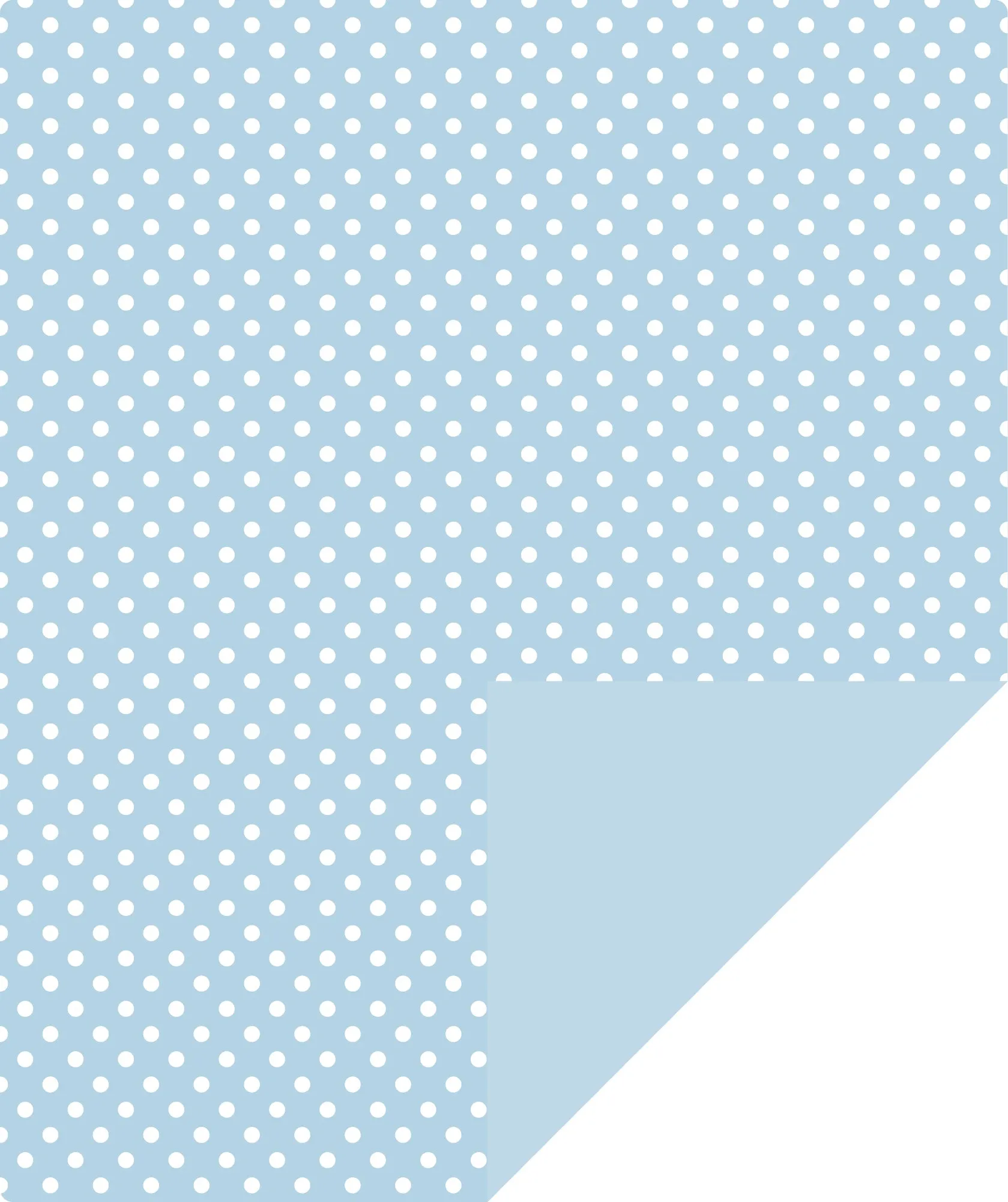 Baby Blue Polka Dot Wrapping Paper with Blue Color on Reverse