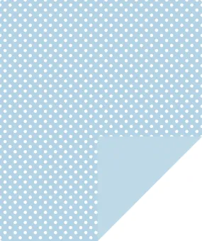 Baby Blue Polka Dot Wrapping Paper with Blue Color on Reverse