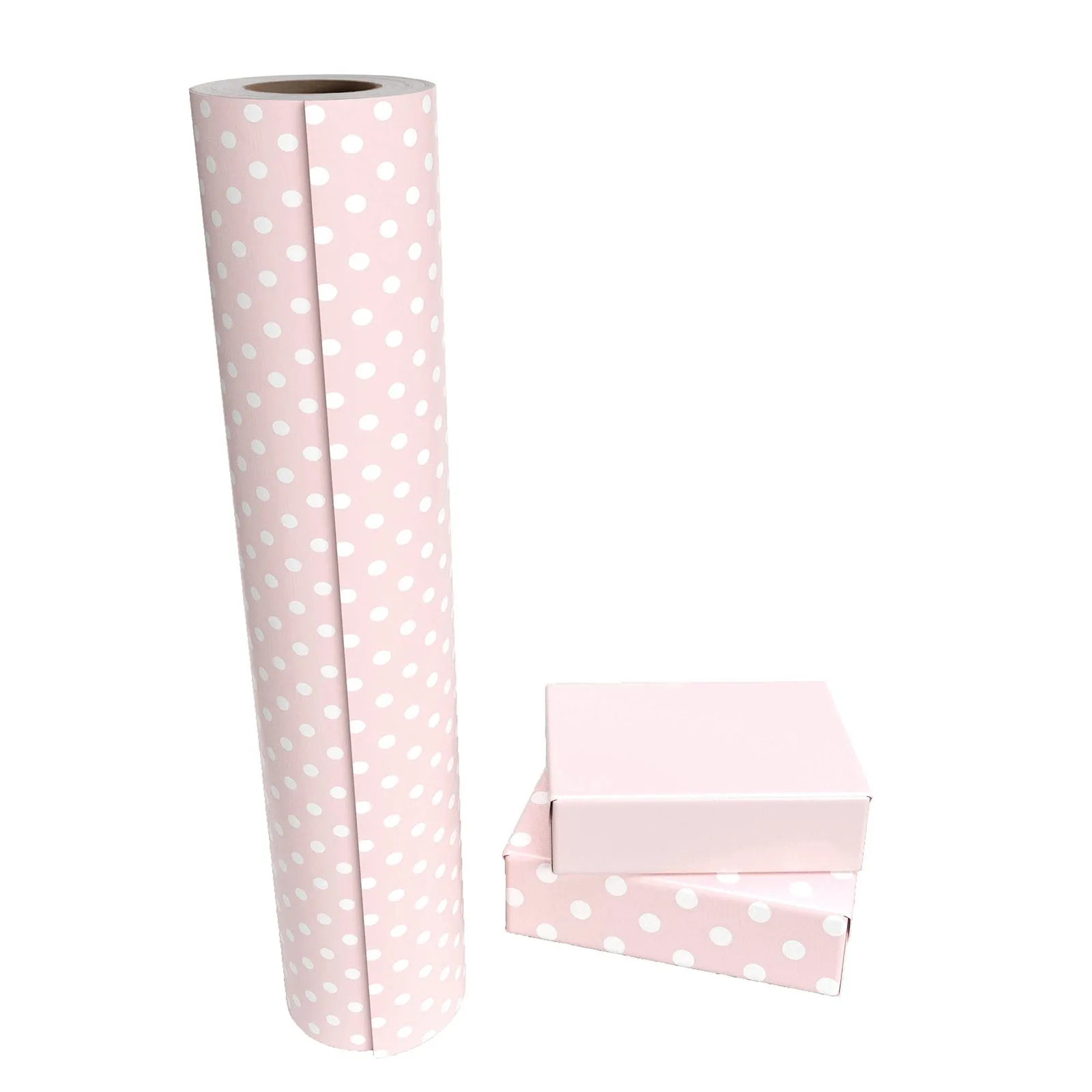 Baby Pink Polka Dot Wrapping Paper with Pink Color on Reverse