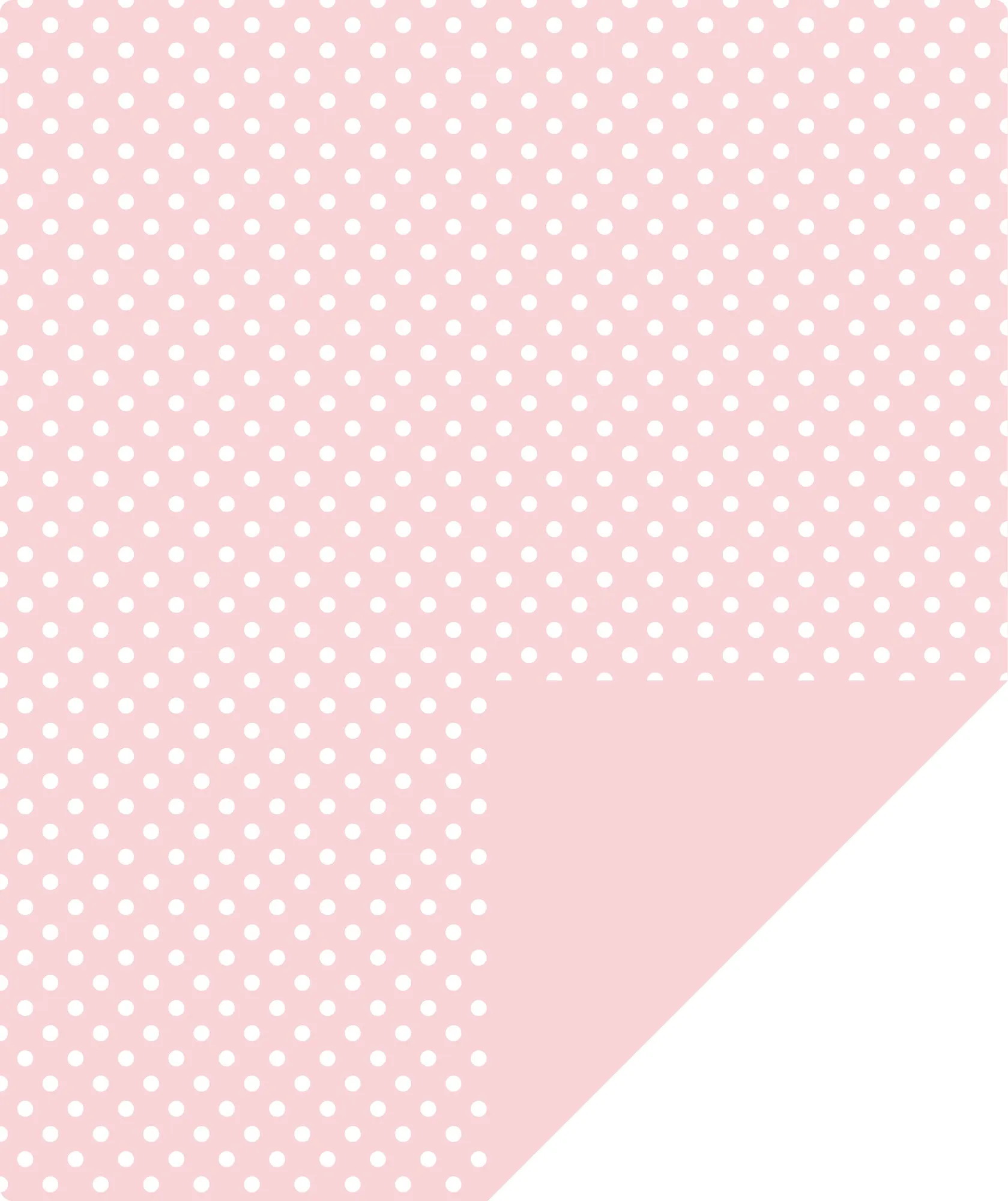 Baby Pink Polka Dot Wrapping Paper with Pink Color on Reverse