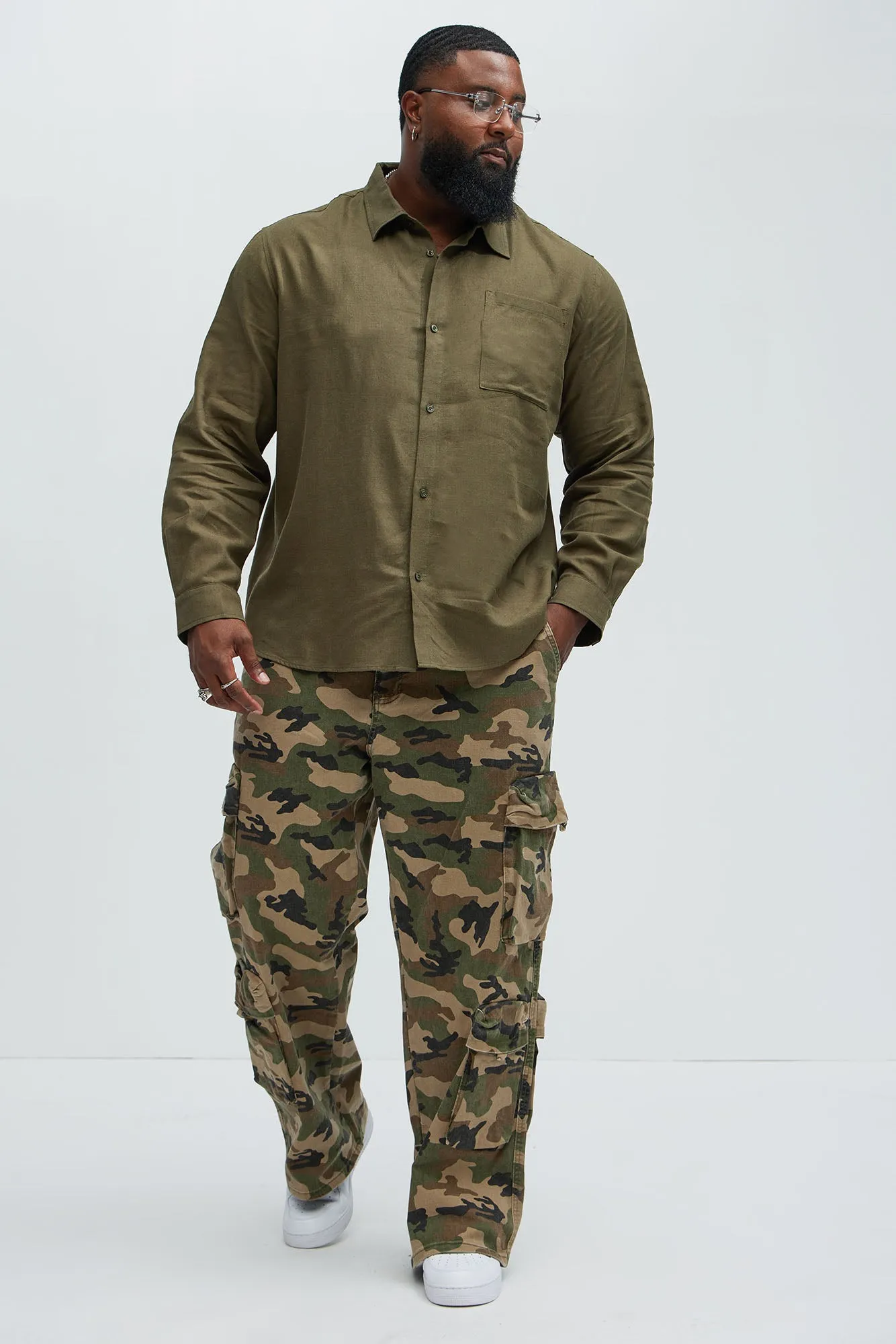 Bahamas Linen Long Sleeve Shirt - Olive