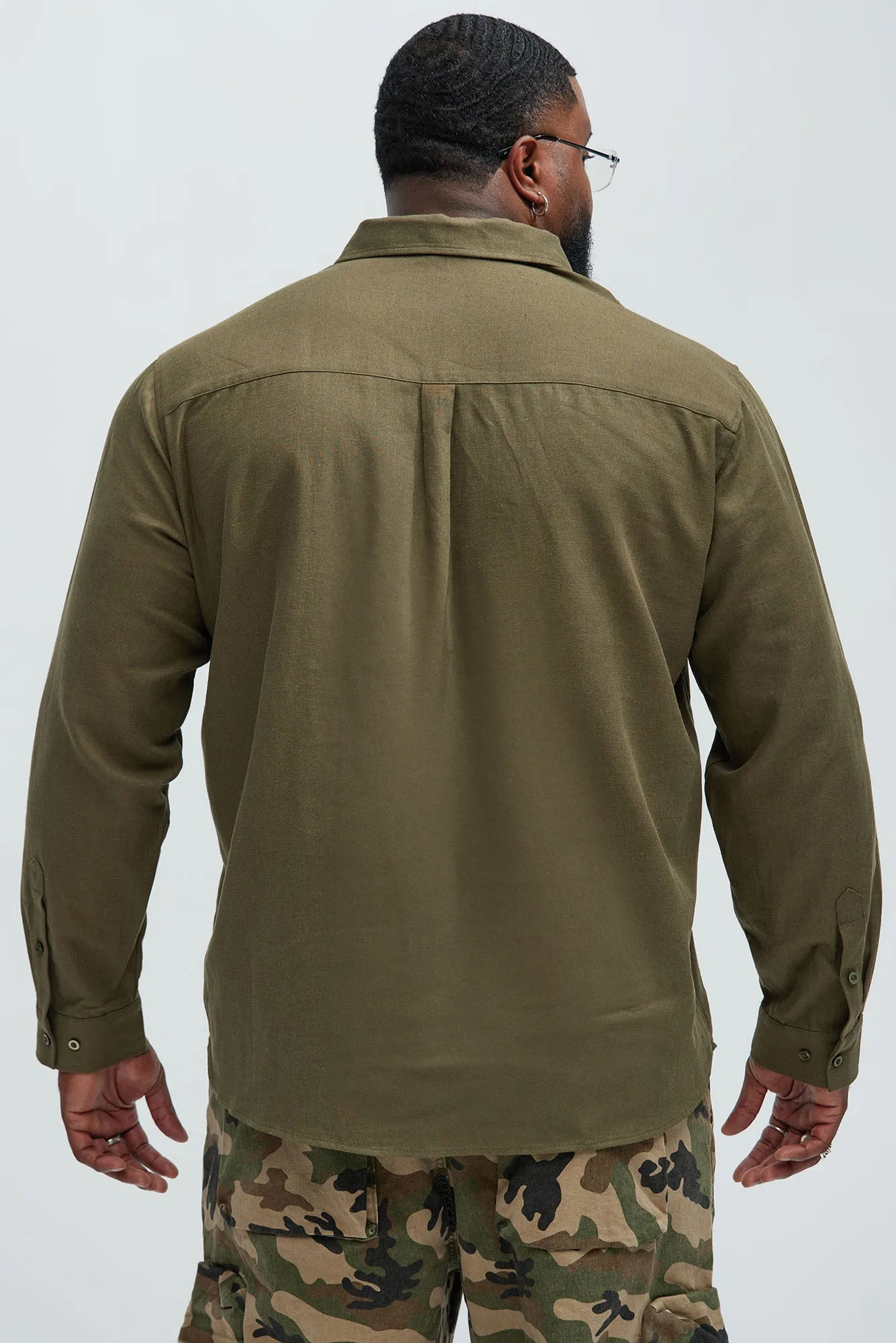 Bahamas Linen Long Sleeve Shirt - Olive