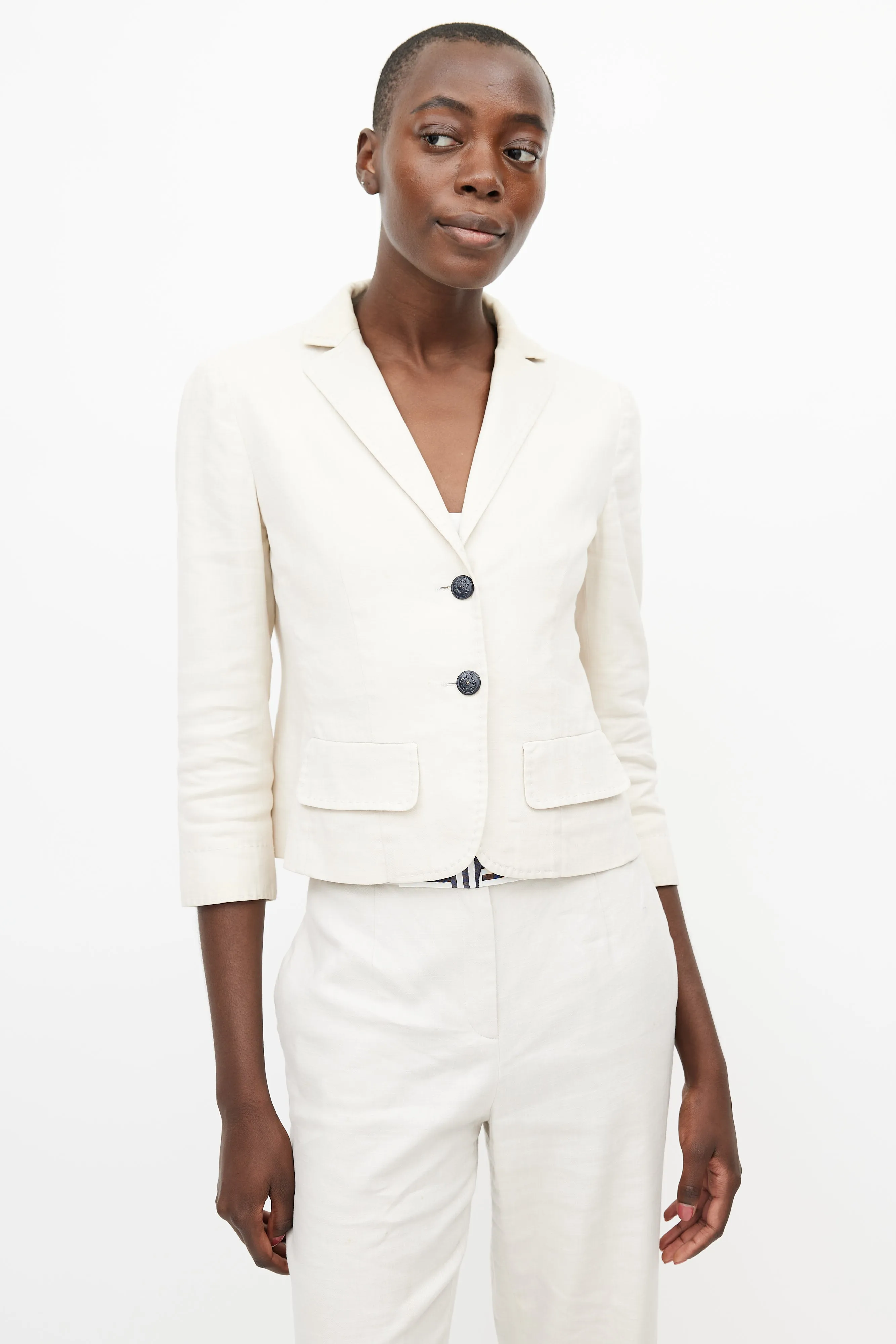 Beige Linen Pant Suit