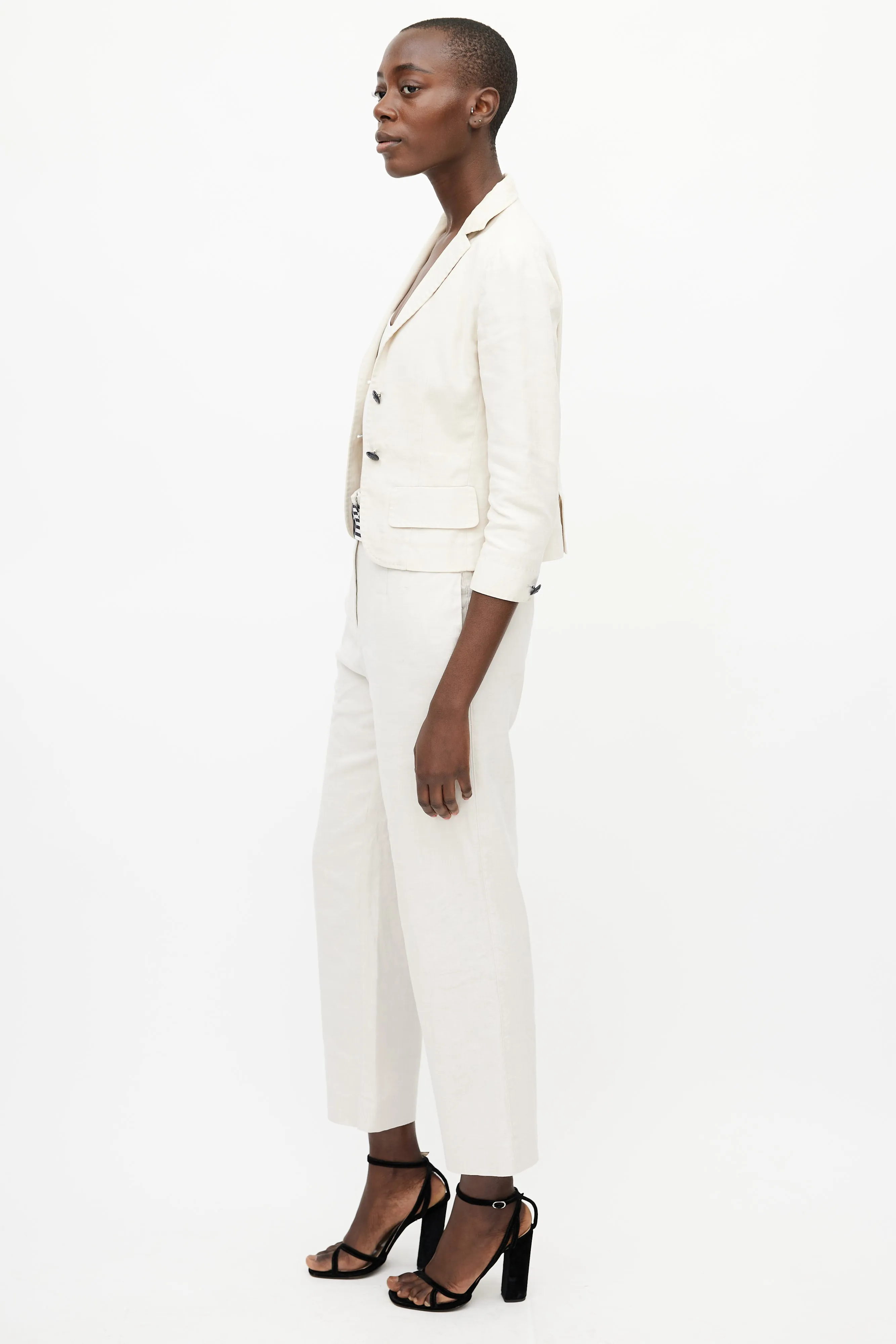 Beige Linen Pant Suit