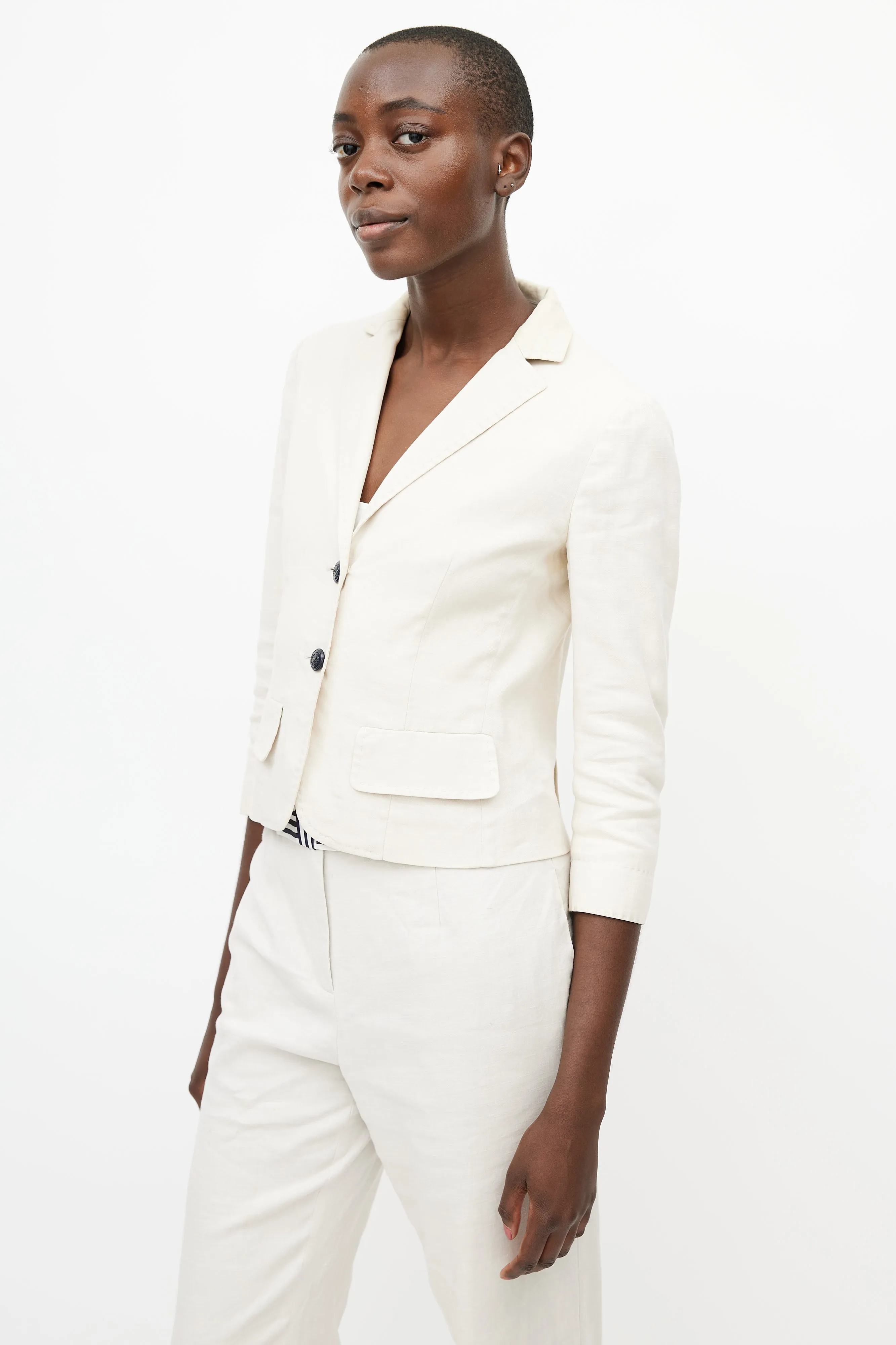 Beige Linen Pant Suit
