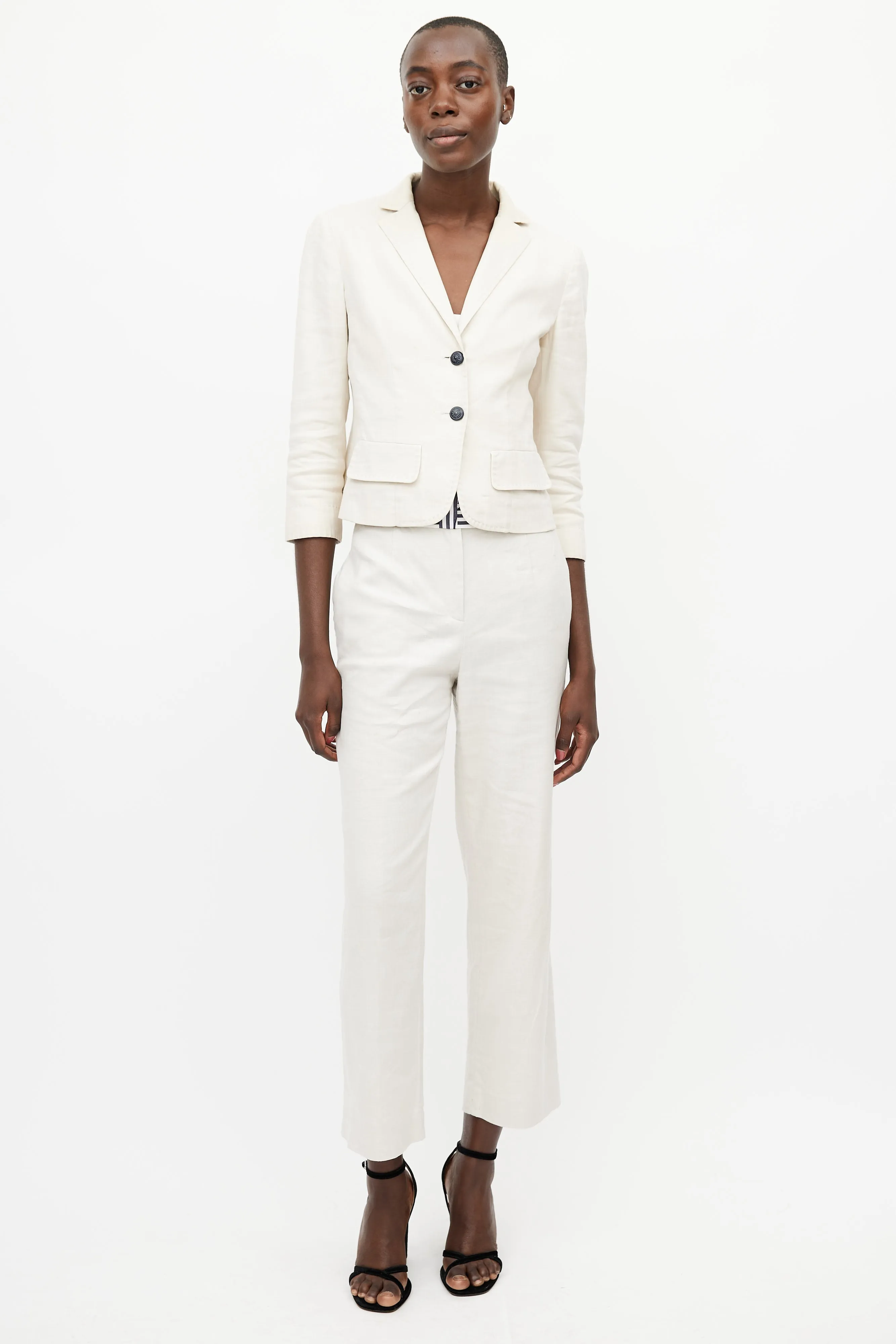Beige Linen Pant Suit