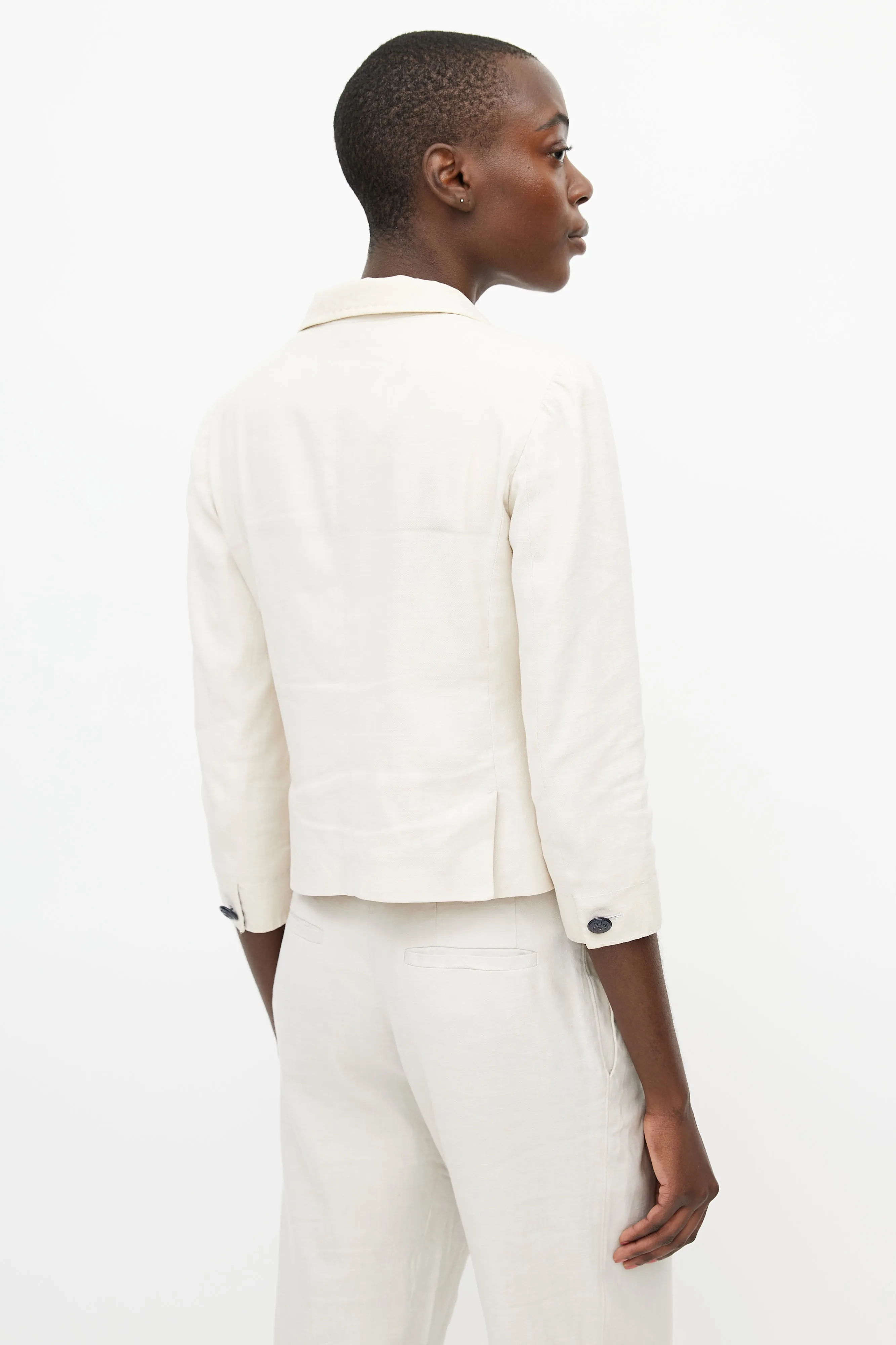 Beige Linen Pant Suit