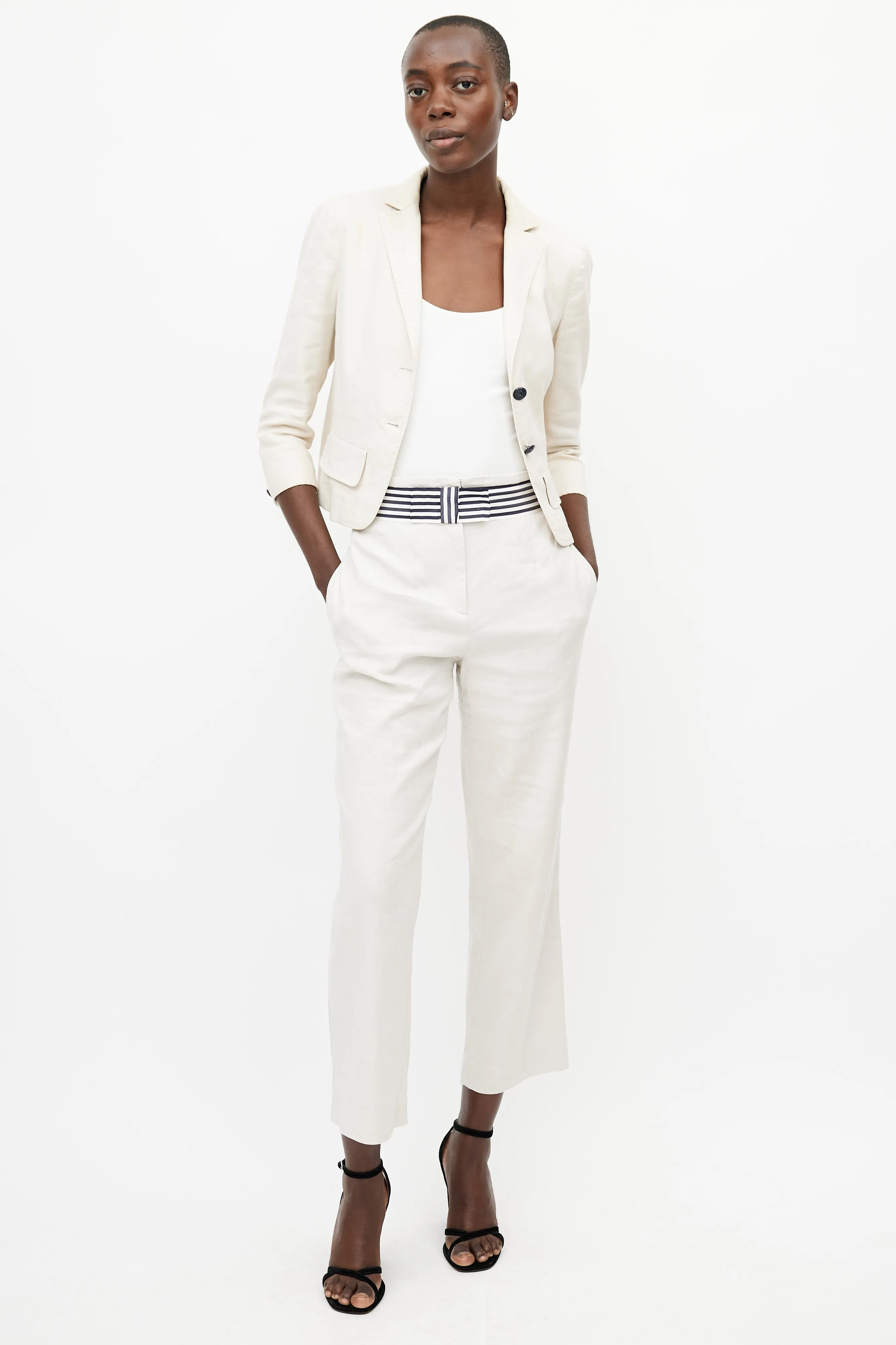 Beige Linen Pant Suit