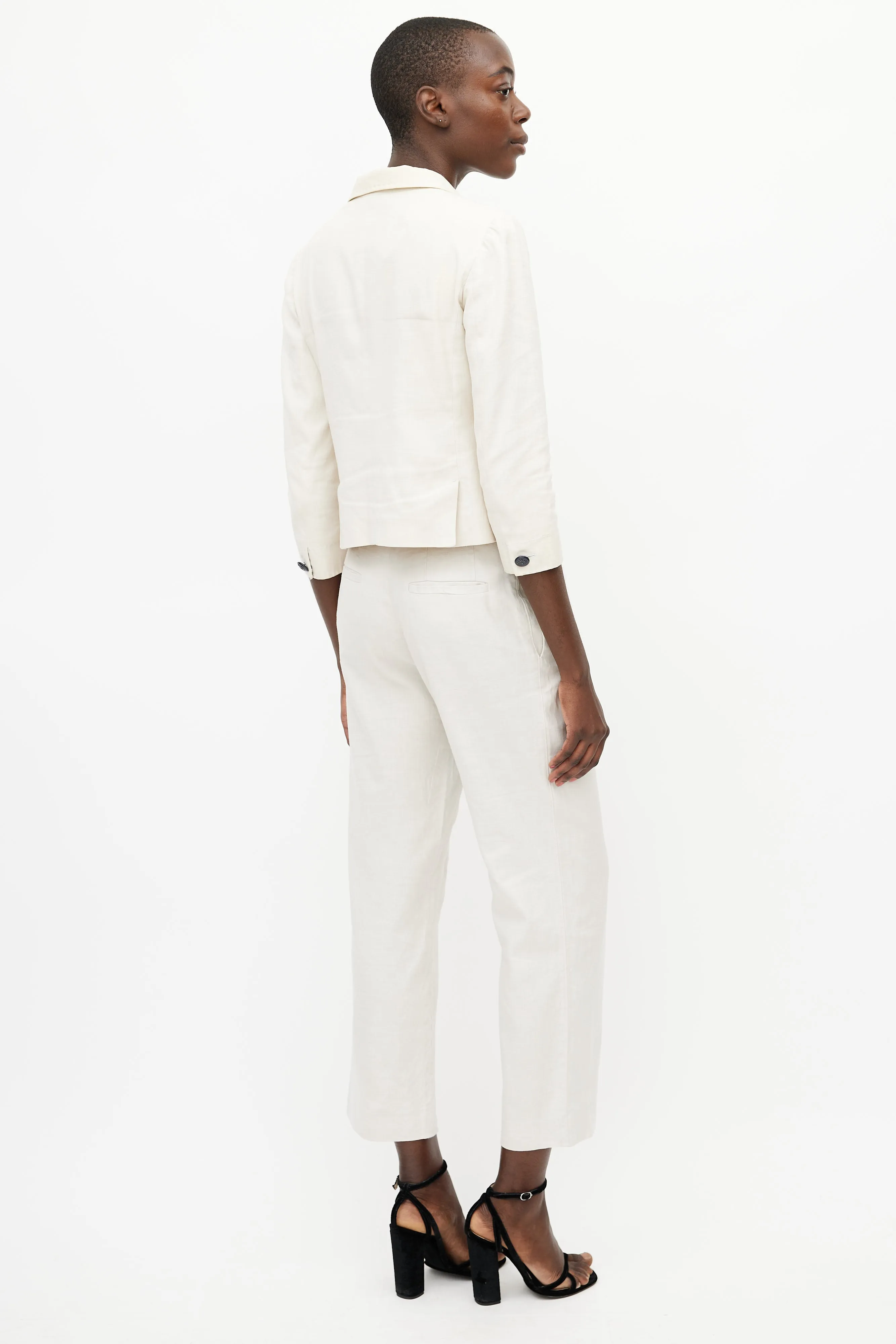 Beige Linen Pant Suit