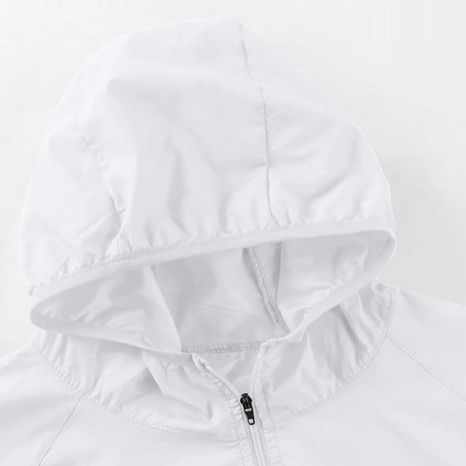 Binmer Women Men Windproof Jacket Plus Size Lightweight Sun Protection Hooded Full Zip Windbreaker Outdoor Riding Sports Coat