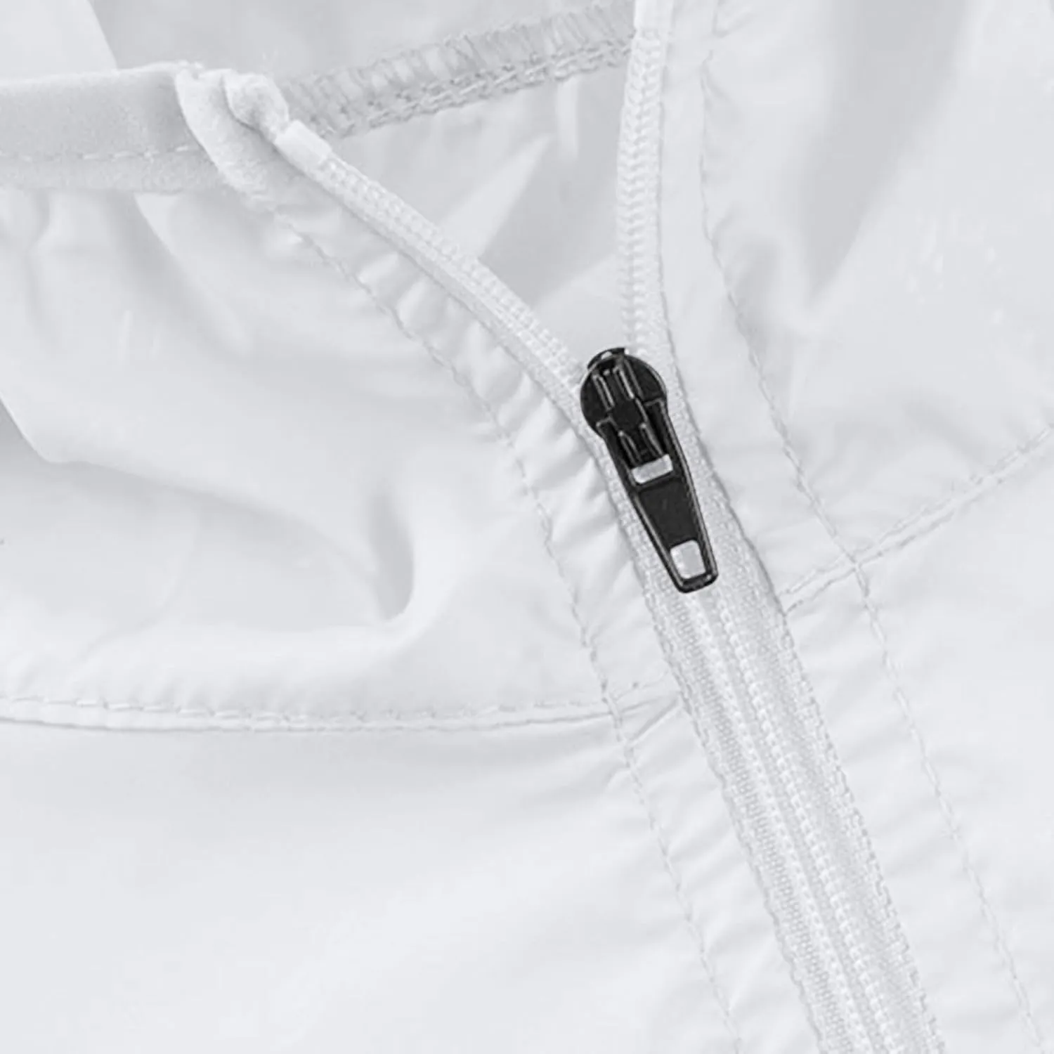 Binmer Women Men Windproof Jacket Plus Size Lightweight Sun Protection Hooded Full Zip Windbreaker Outdoor Riding Sports Coat