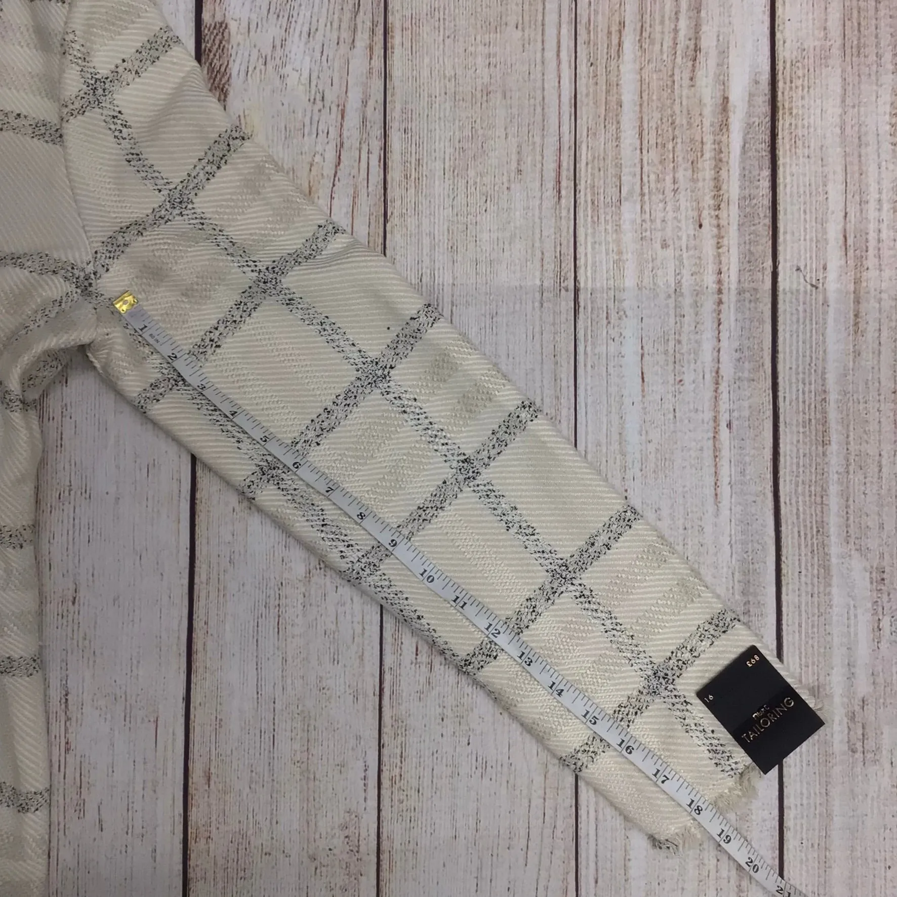 BNWT Next Tailoring Cream & Black Checked Frayed Jacket Size 16