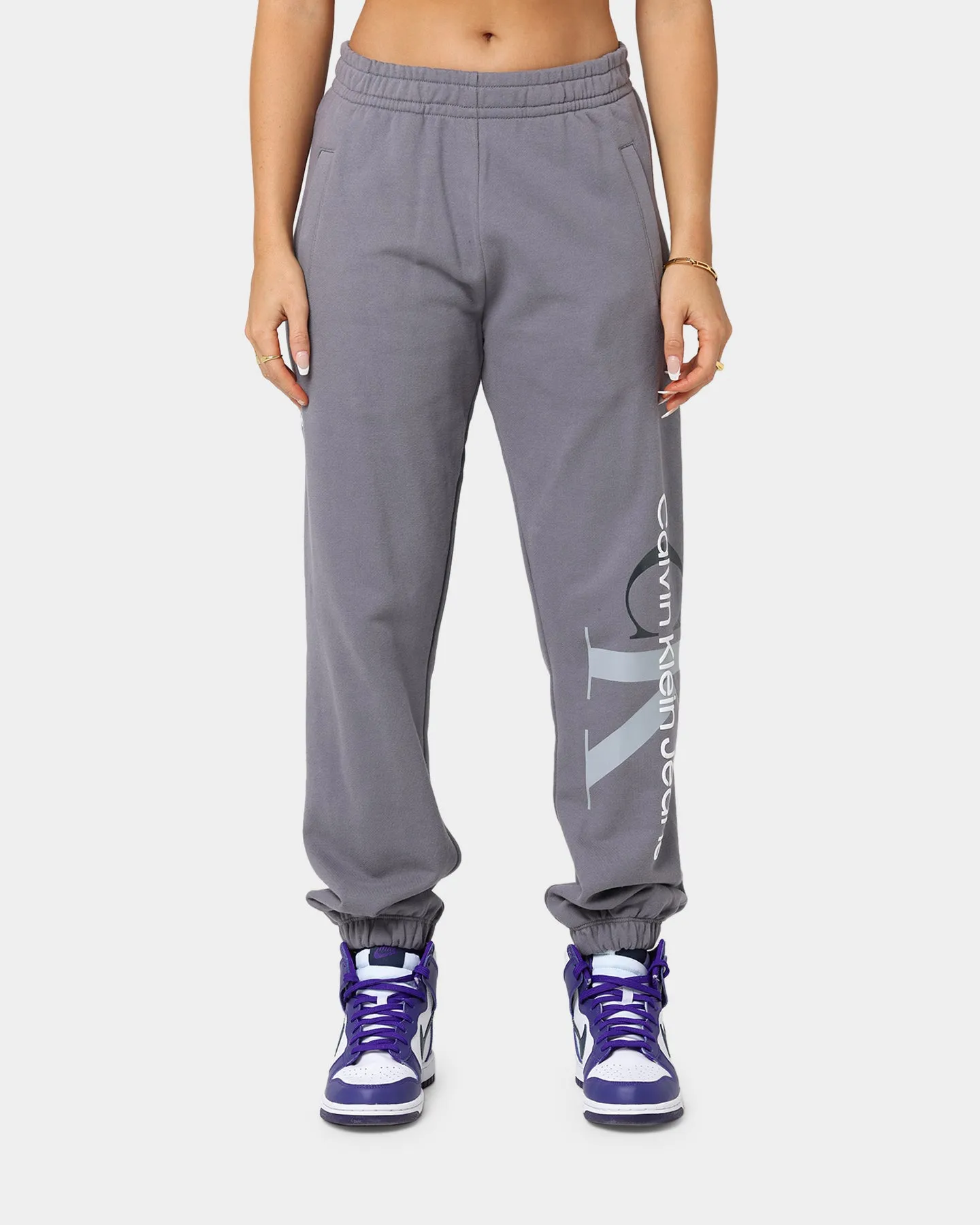 Calvin Klein Women's 2Tone Monogram Joggers Fossil Grey
