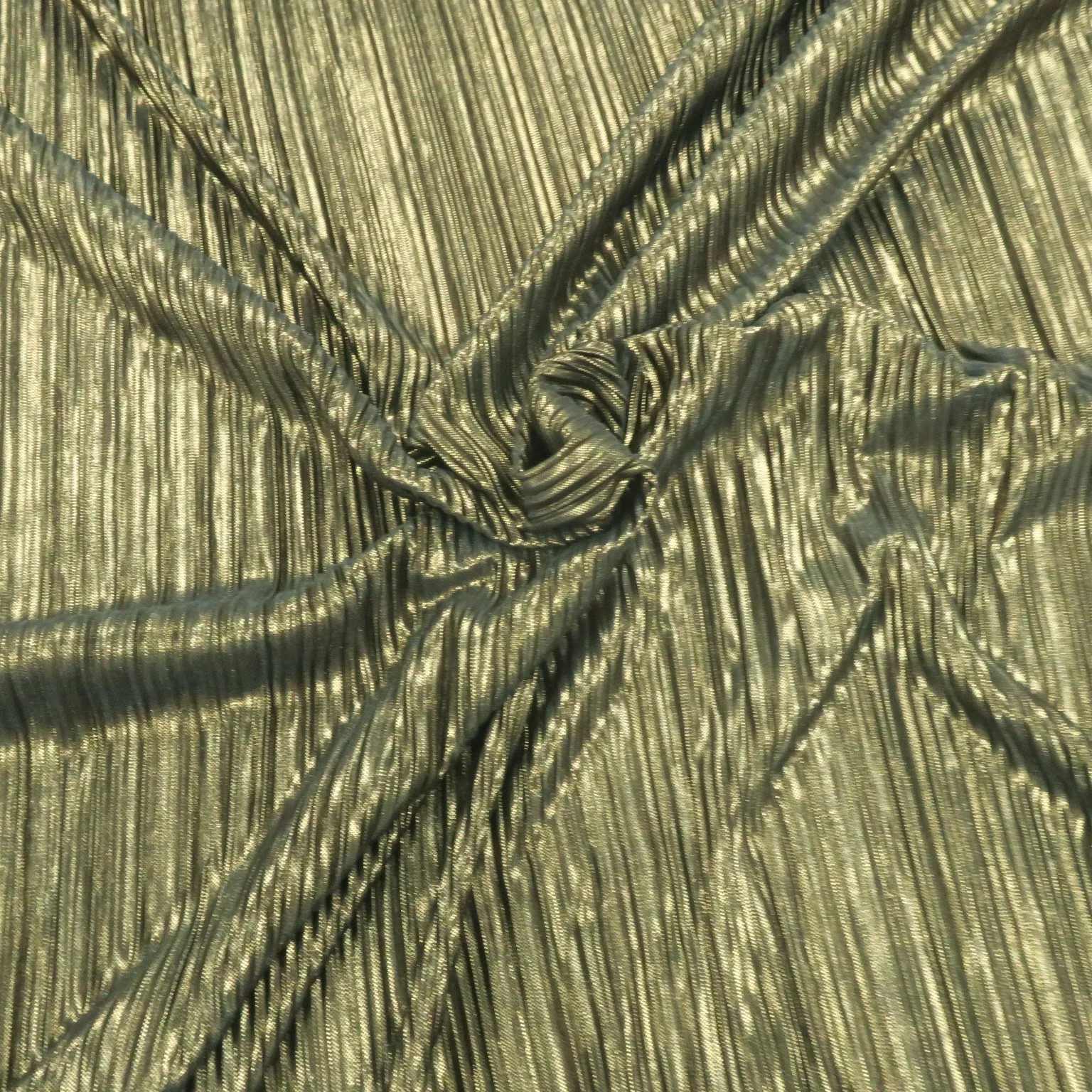 Dark Bronze with Black Double Face Pleated Stretch Fabric