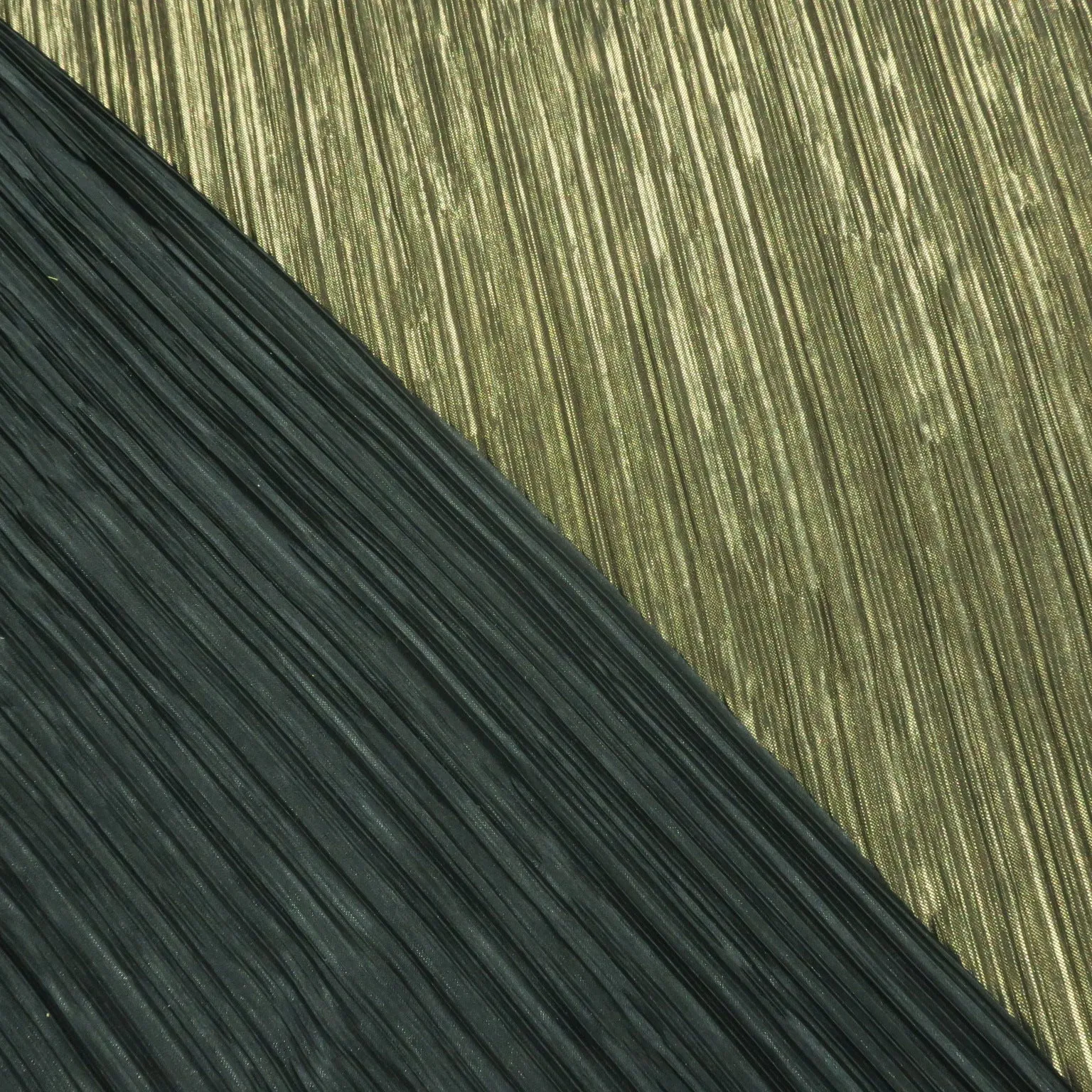 Dark Bronze with Black Double Face Pleated Stretch Fabric