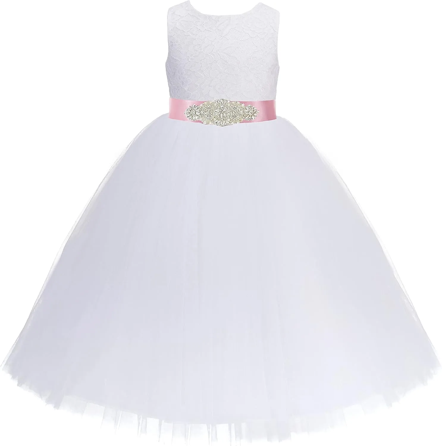 ekidsbridal Floral Lace Heart Cutout Flower Girl Dress Wedding Reception 172R