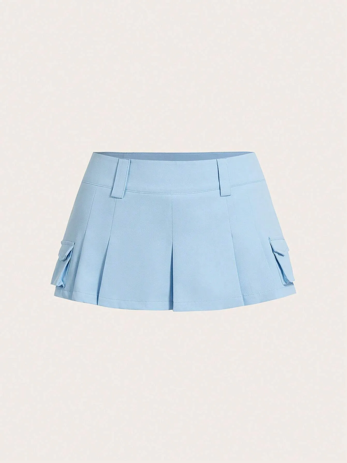 EZwear Utility Pocket & Pleated Design Women's Midi Skirt Without Belt