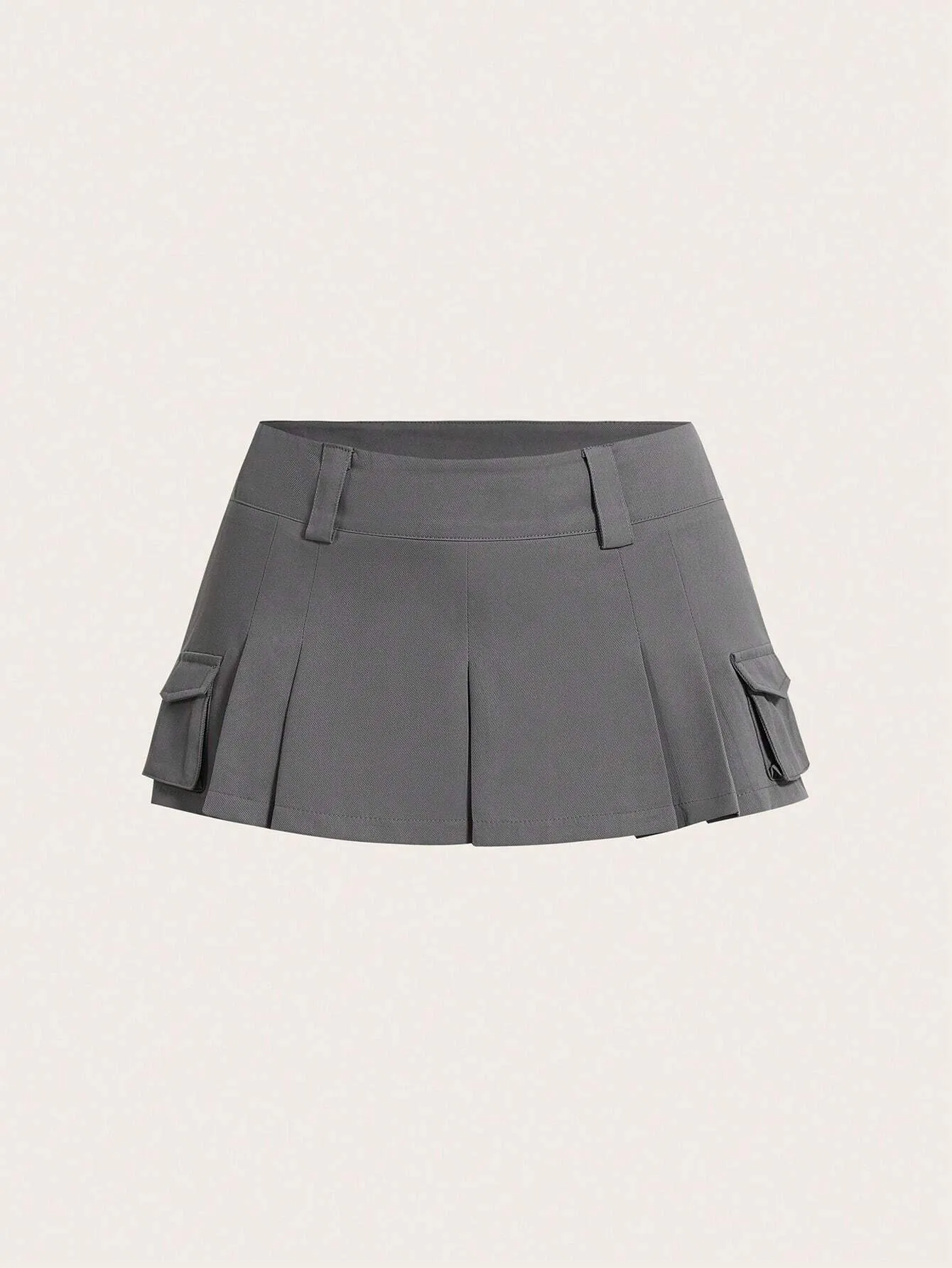EZwear Utility Pocket & Pleated Design Women's Midi Skirt Without Belt