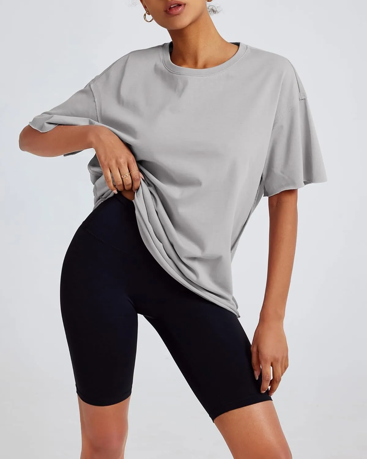 Gacaky Summer Tops Womens Solid T Shirts for Women Casual Loose Oversized Butterfly Embroidered Y2K 2025 Shirts Basic Tee