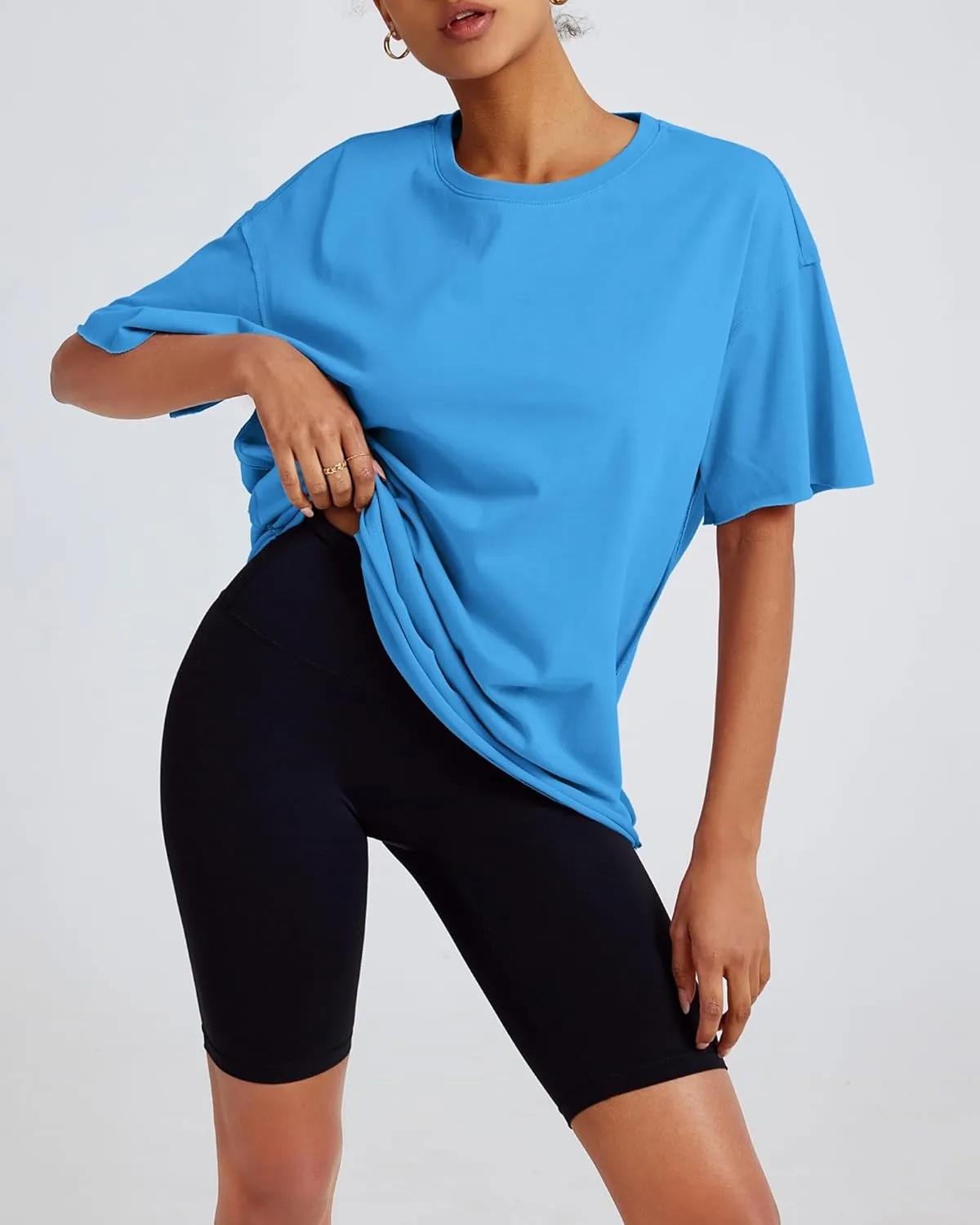 Gacaky Summer Tops Womens Solid T Shirts for Women Casual Loose Oversized Butterfly Embroidered Y2K 2025 Shirts Basic Tee