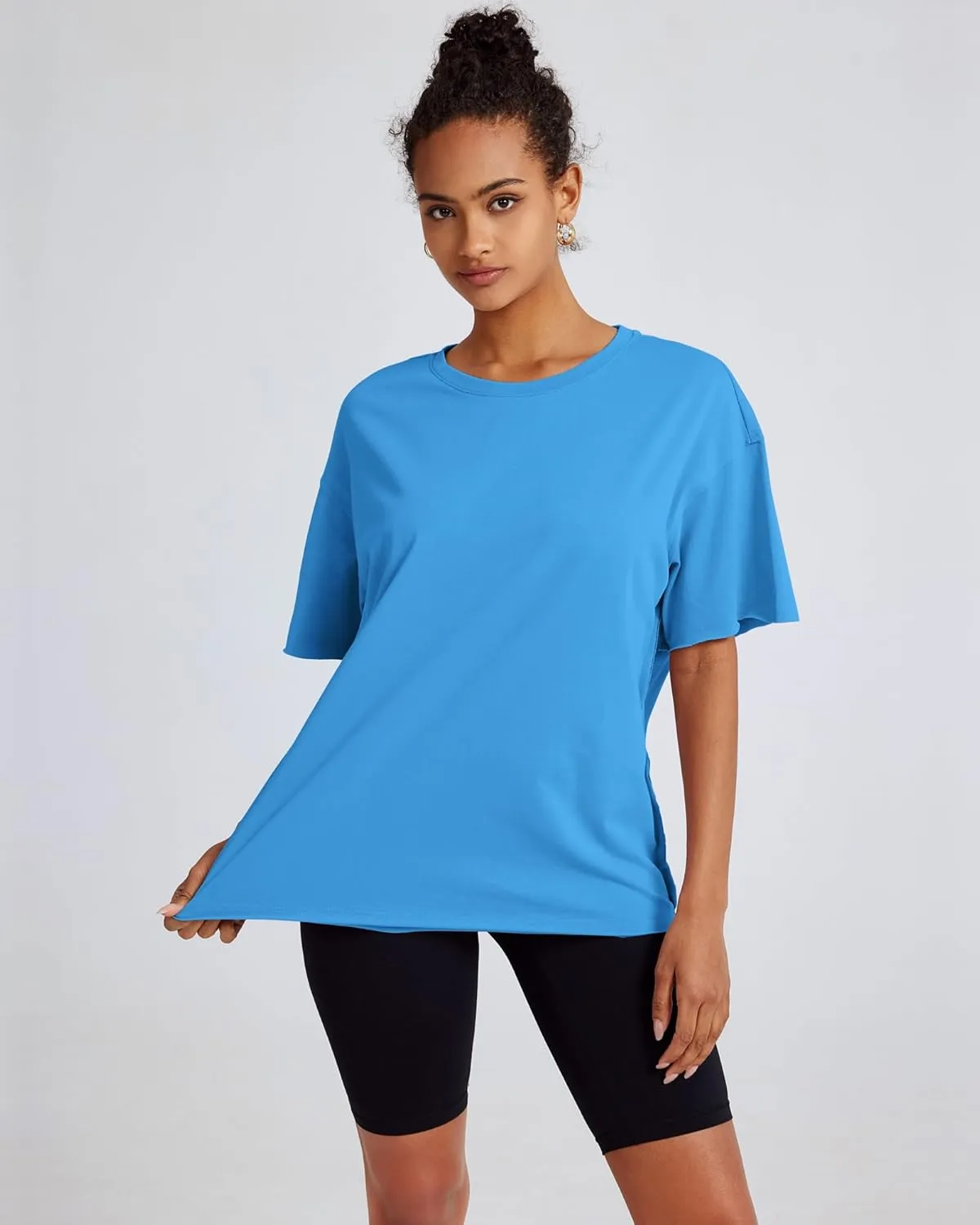 Gacaky Summer Tops Womens Solid T Shirts for Women Casual Loose Oversized Butterfly Embroidered Y2K 2025 Shirts Basic Tee