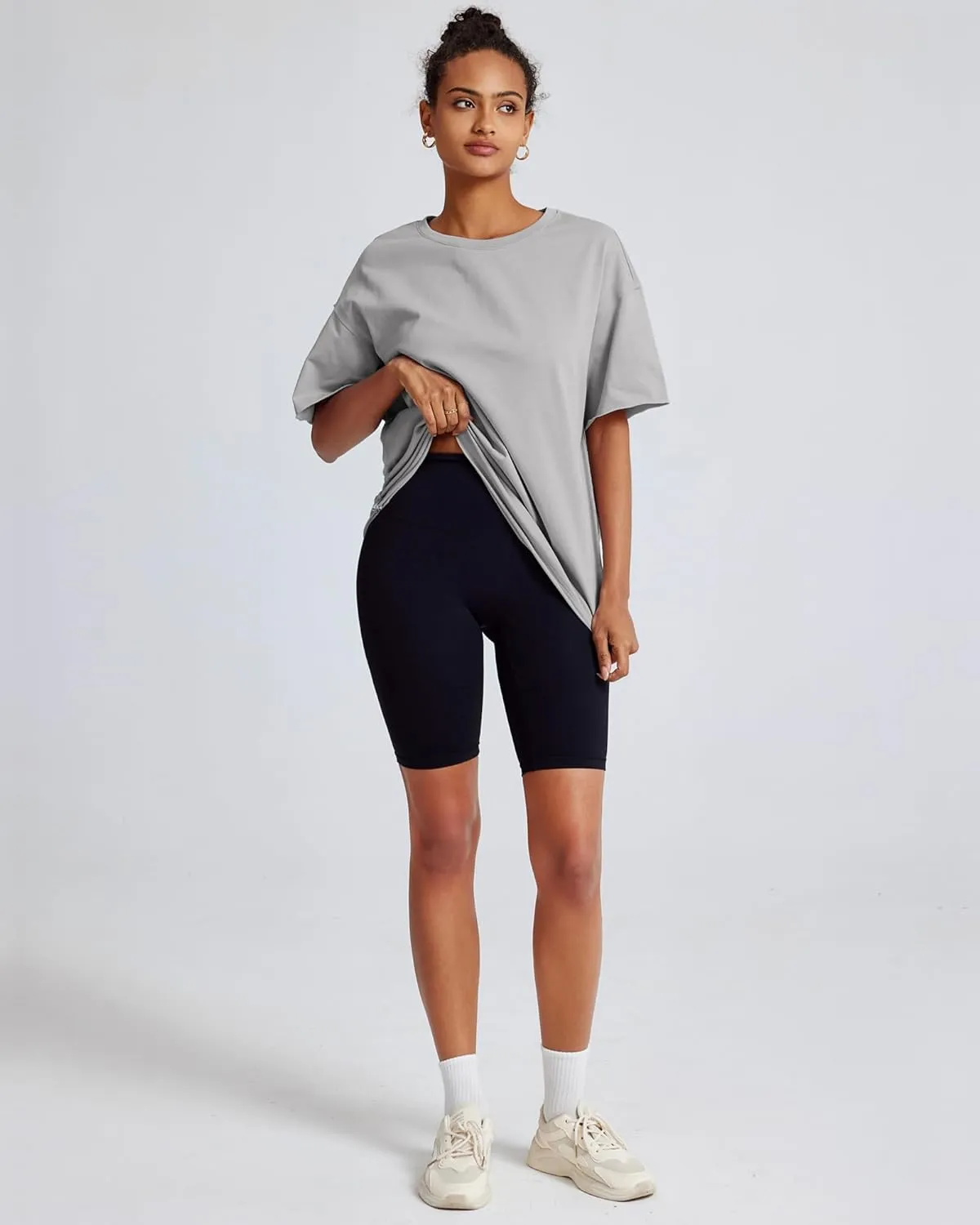 Gacaky Summer Tops Womens Solid T Shirts for Women Casual Loose Oversized Butterfly Embroidered Y2K 2025 Shirts Basic Tee