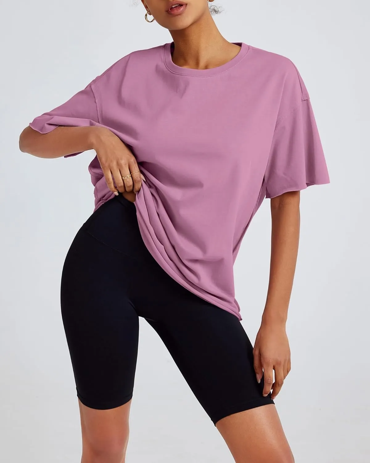 Gacaky Summer Tops Womens Solid T Shirts for Women Casual Loose Oversized Butterfly Embroidered Y2K 2025 Shirts Basic Tee