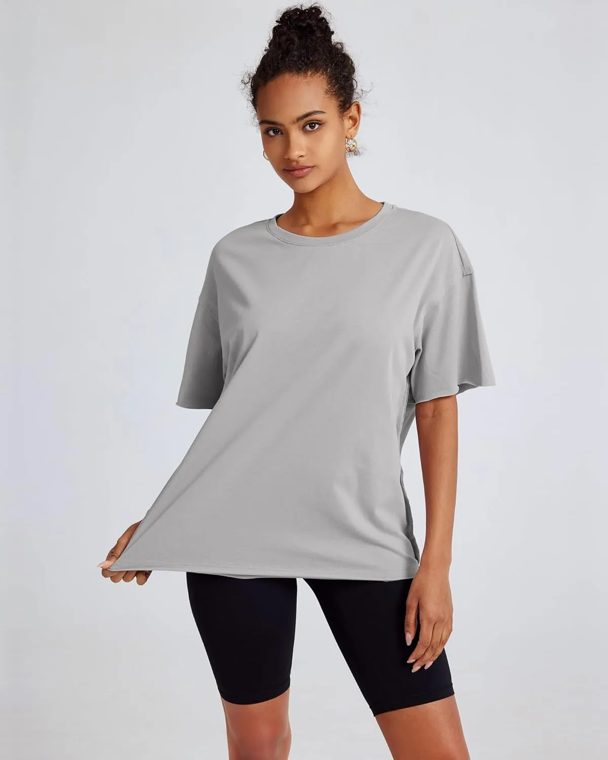 Gacaky Summer Tops Womens Solid T Shirts for Women Casual Loose Oversized Butterfly Embroidered Y2K 2025 Shirts Basic Tee