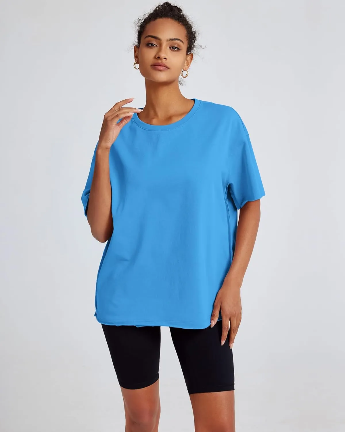 Gacaky Summer Tops Womens Solid T Shirts for Women Casual Loose Oversized Butterfly Embroidered Y2K 2025 Shirts Basic Tee
