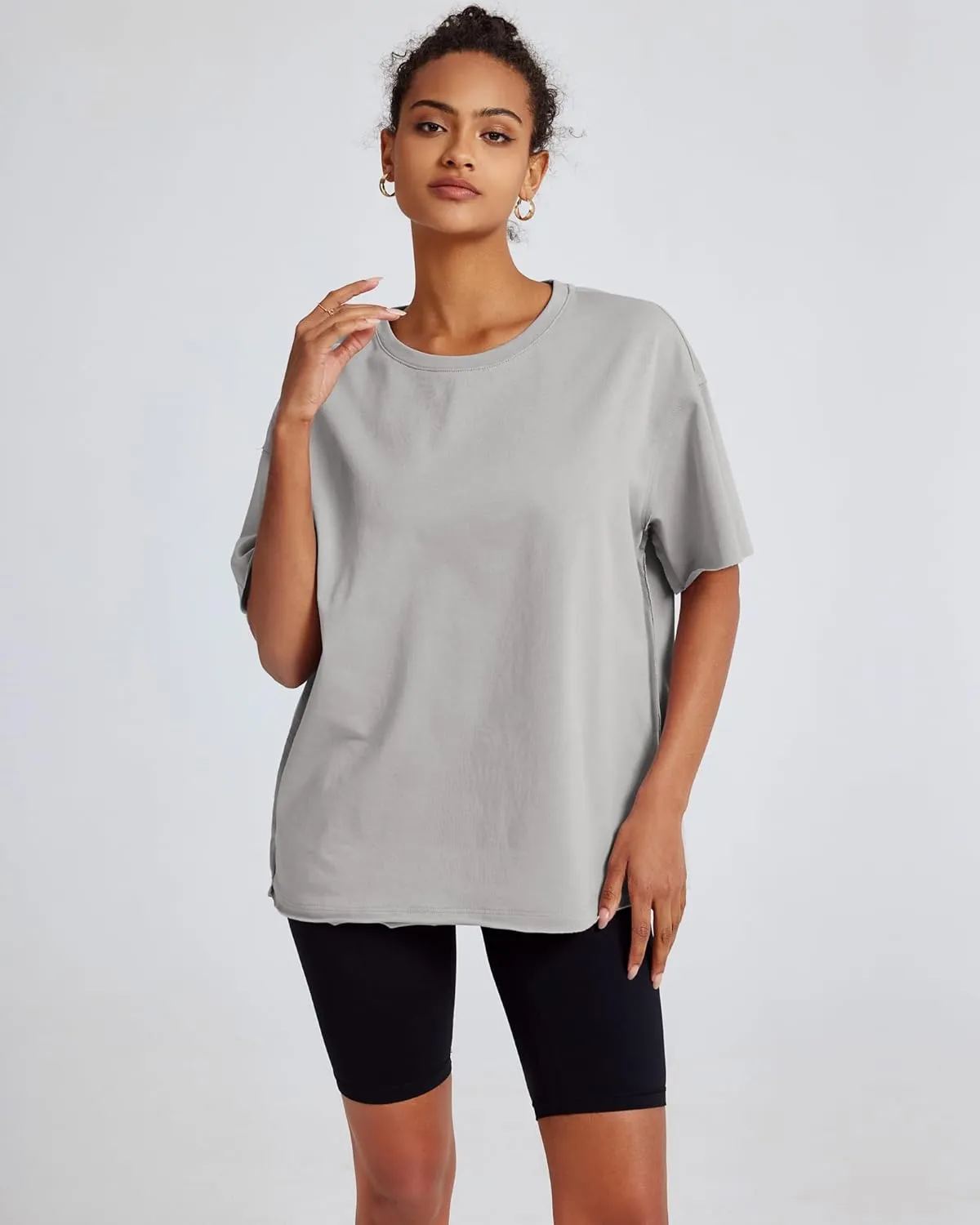 Gacaky Summer Tops Womens Solid T Shirts for Women Casual Loose Oversized Butterfly Embroidered Y2K 2025 Shirts Basic Tee
