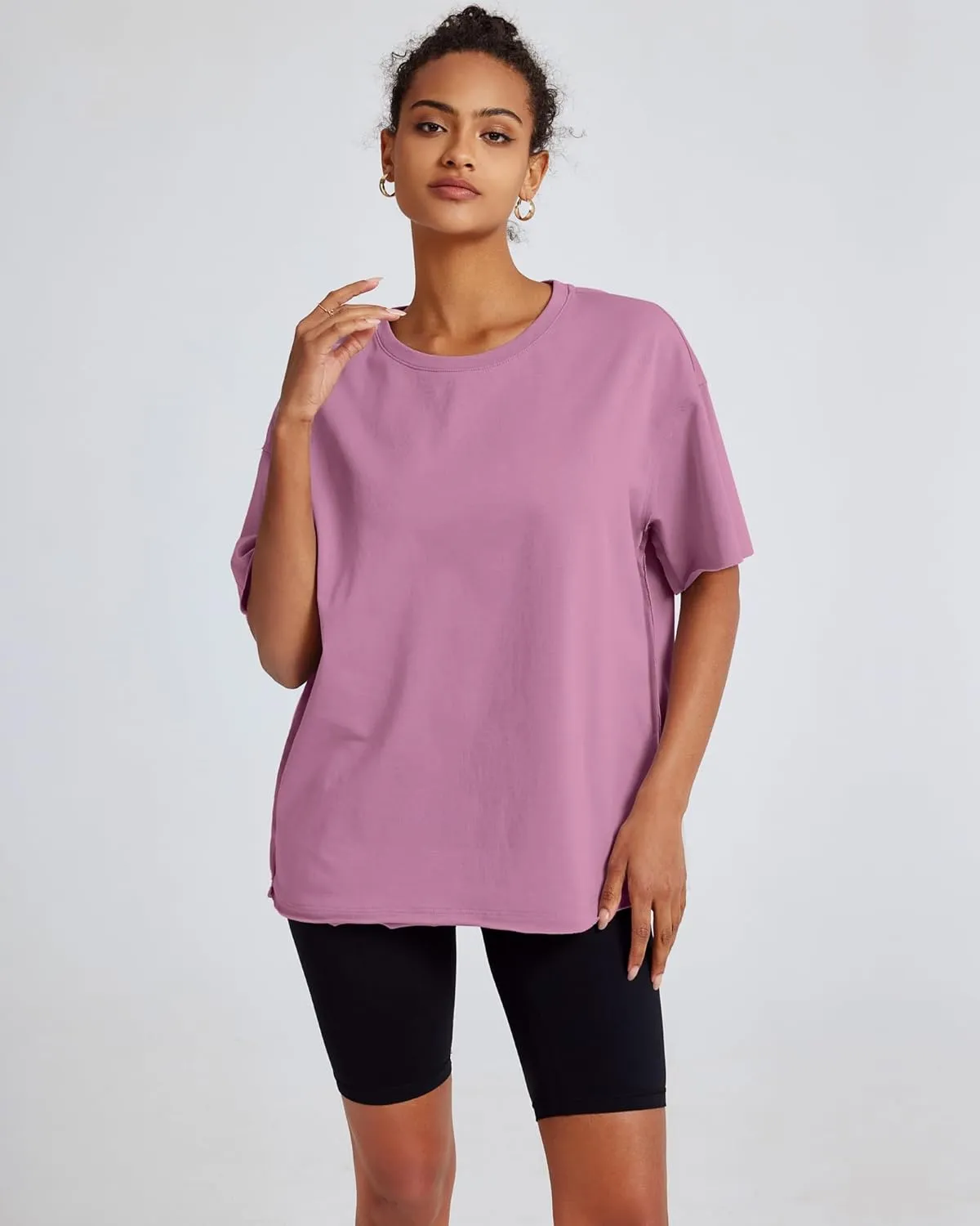 Gacaky Summer Tops Womens Solid T Shirts for Women Casual Loose Oversized Butterfly Embroidered Y2K 2025 Shirts Basic Tee