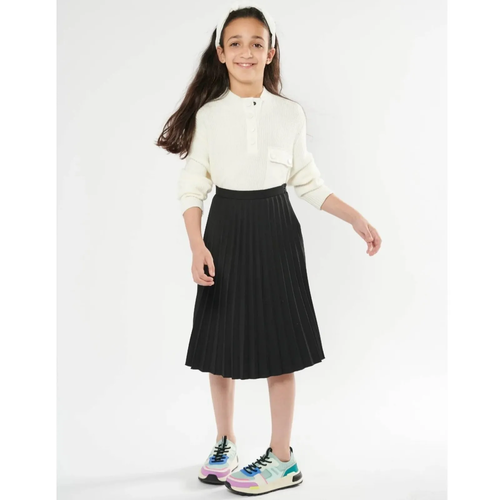 Girls Midi Pleated Skirt, BGDK