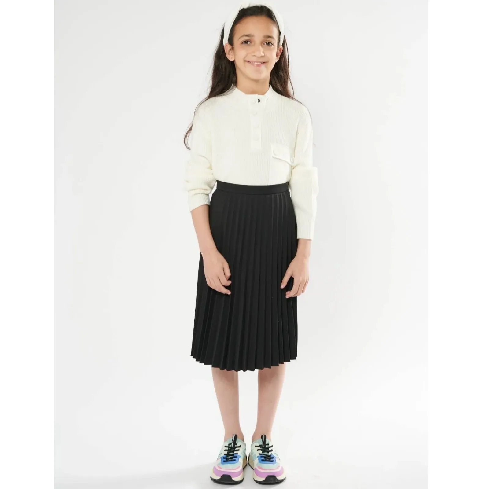Girls Midi Pleated Skirt, BGDK