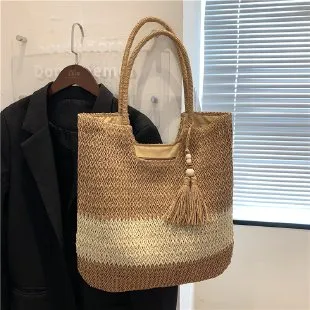 Ladies Summer Straw Shoulder Bags-Showtown