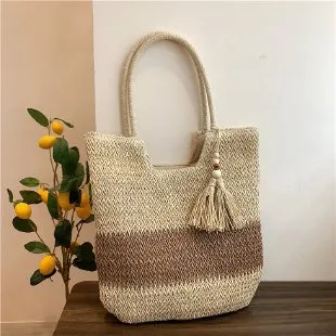Ladies Summer Straw Shoulder Bags-Showtown