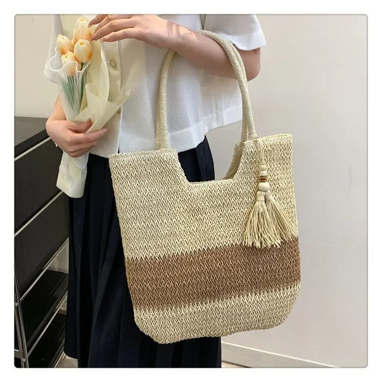 Ladies Summer Straw Shoulder Bags-Showtown