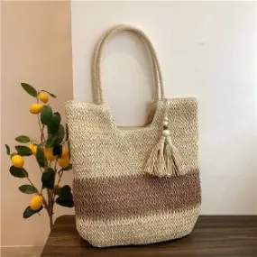 Ladies Summer Straw Shoulder Bags-Showtown