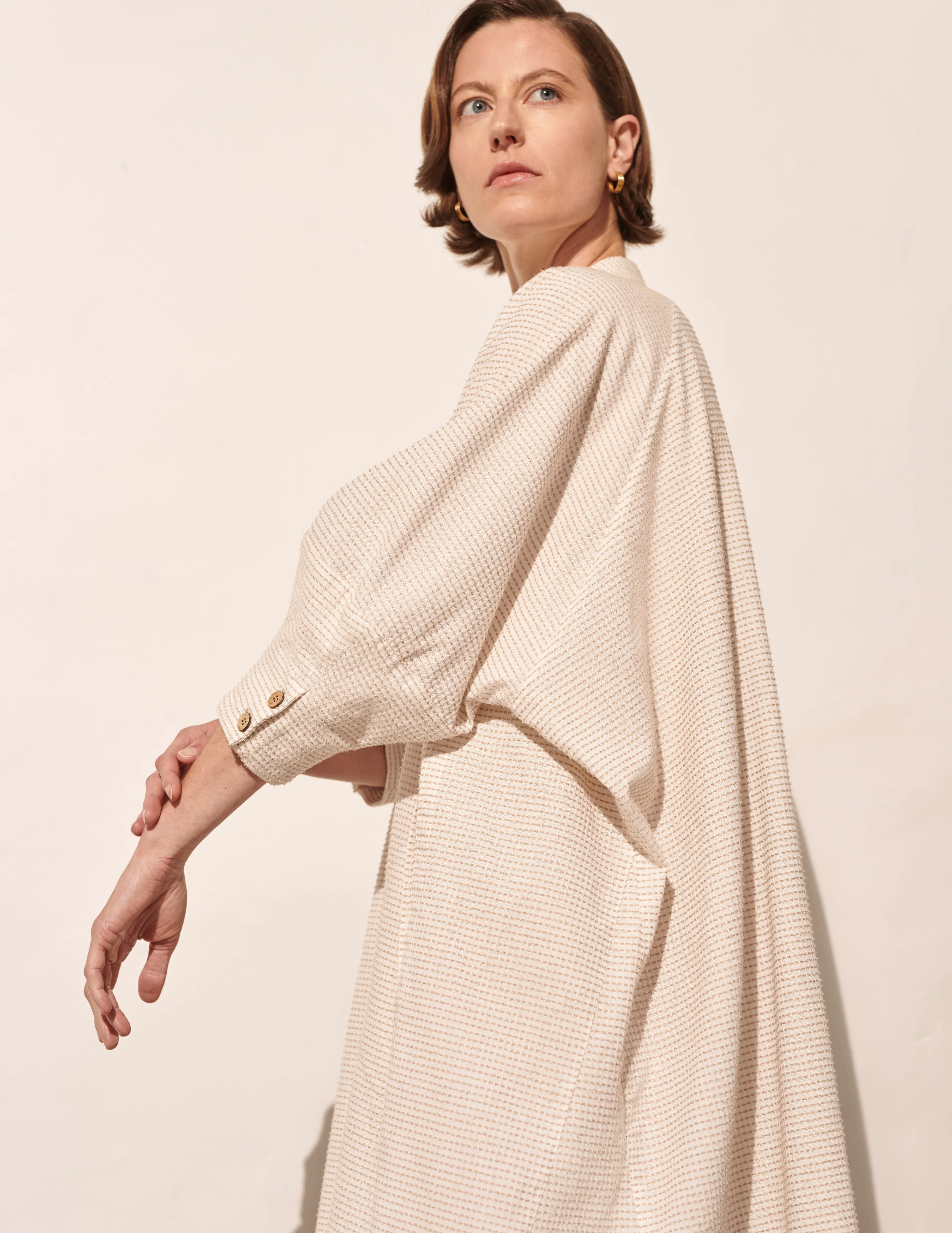 Lightweight Structured Shirt Dress, Cactus