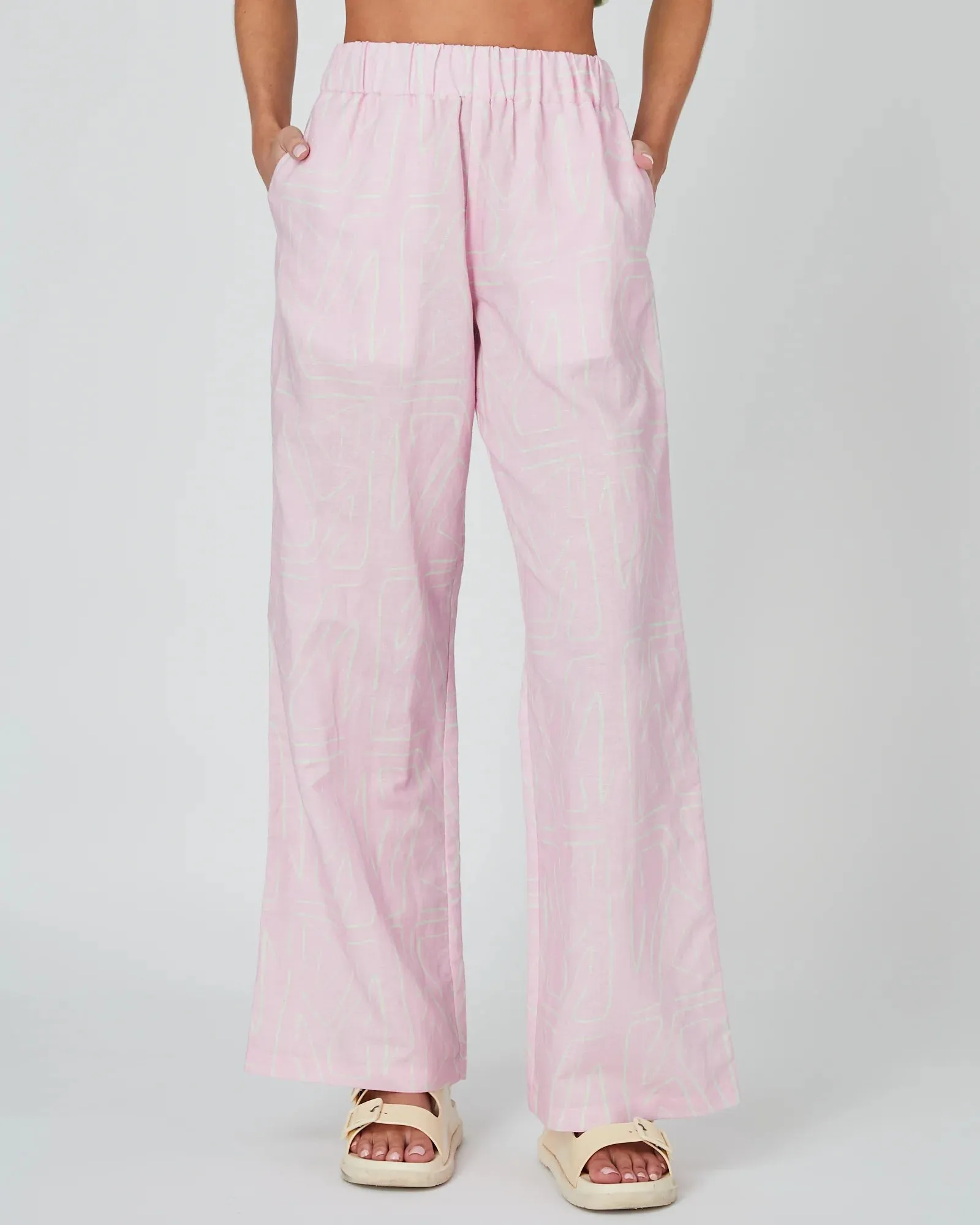 LINEN PANTS - MINT CRAYON