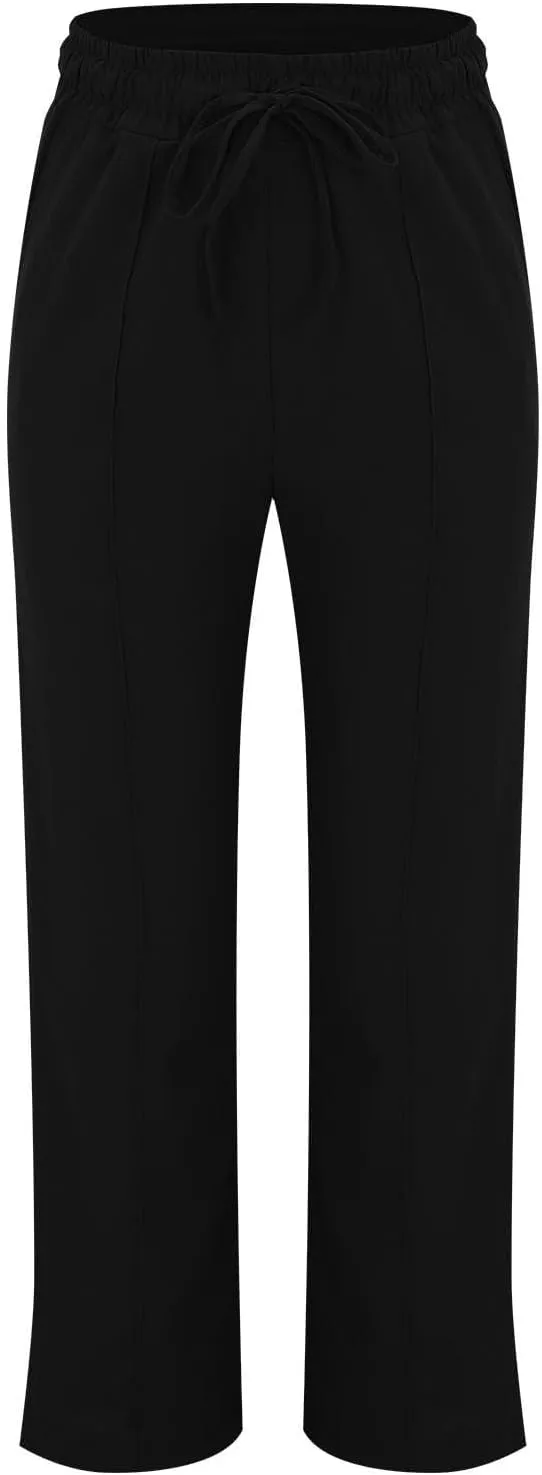 Linen Pants Women 2025 Summer Drawstring Pants Casual Loose Wide Leg Lounge Pants for Beach Travel Vacation