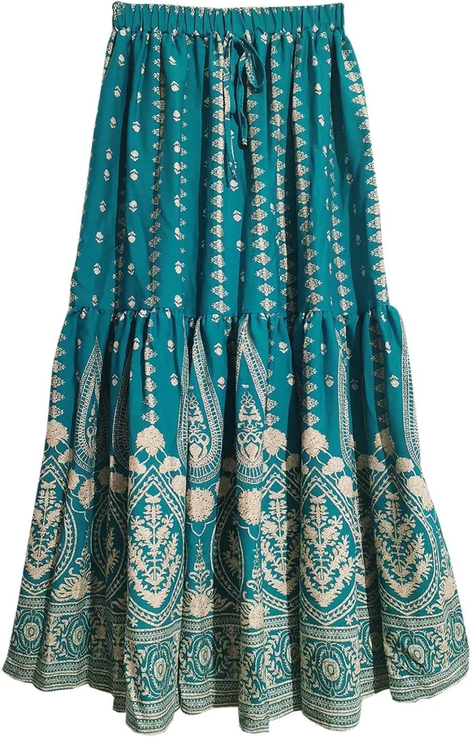 Maxi Skirts for Women Casual High Elastic Waist Bohemian Graphic Boha Floral Print Long Skirts 2025 Summer Vacation
