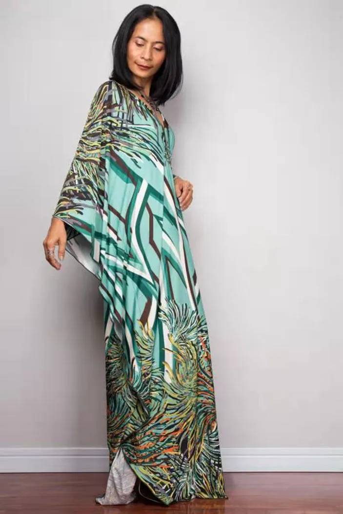 Plus Size Batwing Sleeve Beach Kaftan Swimsuit Cover Ups