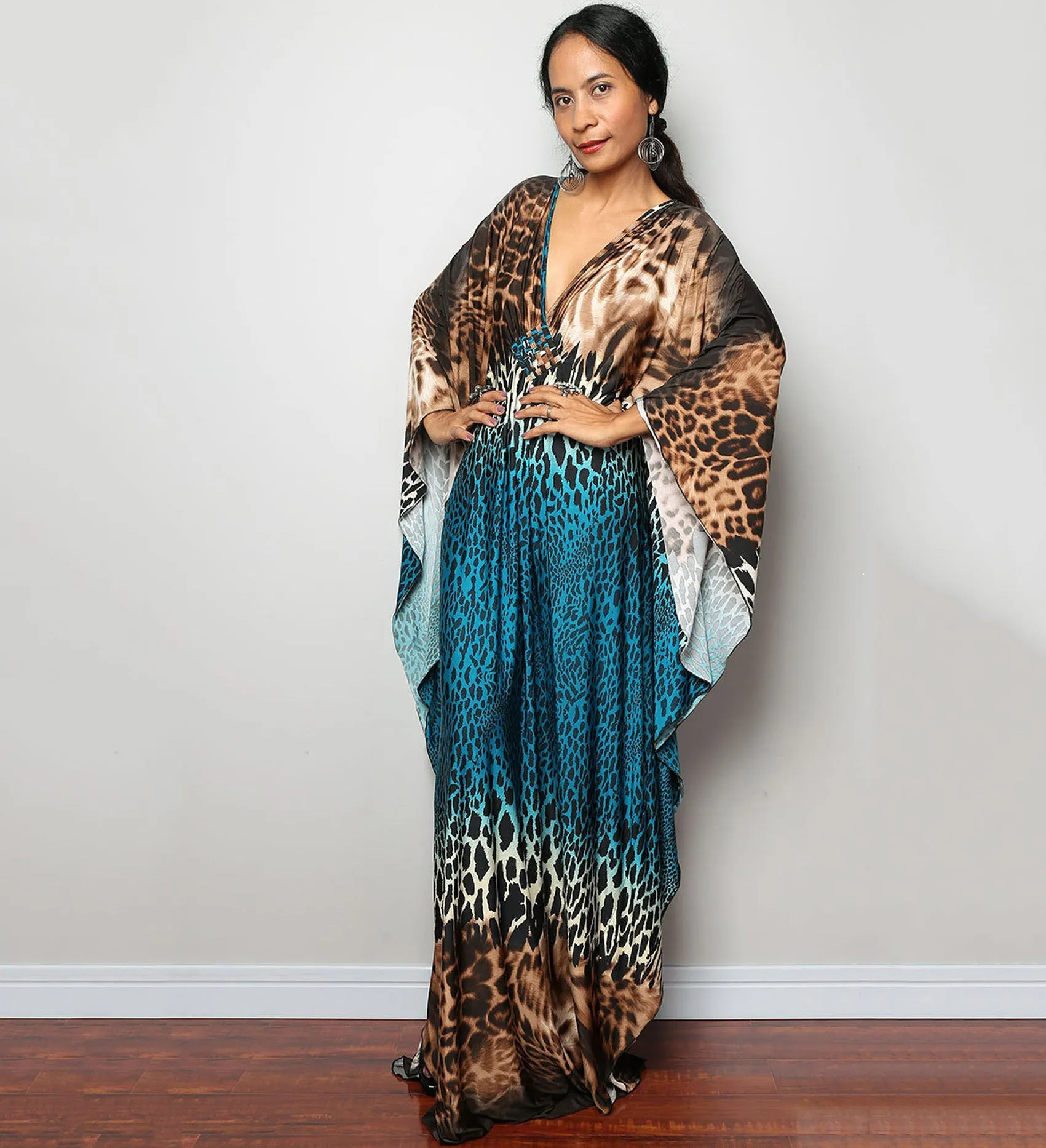 Plus Size Batwing Sleeve Beach Kaftan Swimsuit Cover Ups