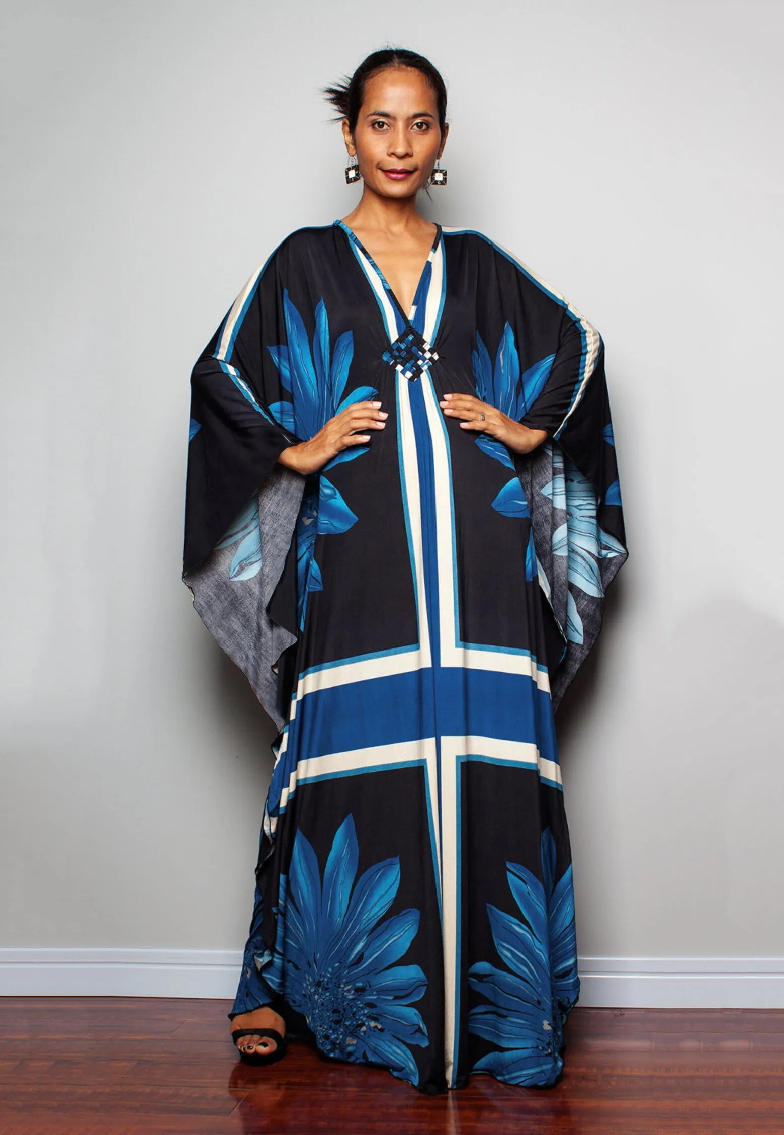 Plus Size Batwing Sleeve Beach Kaftan Swimsuit Cover Ups