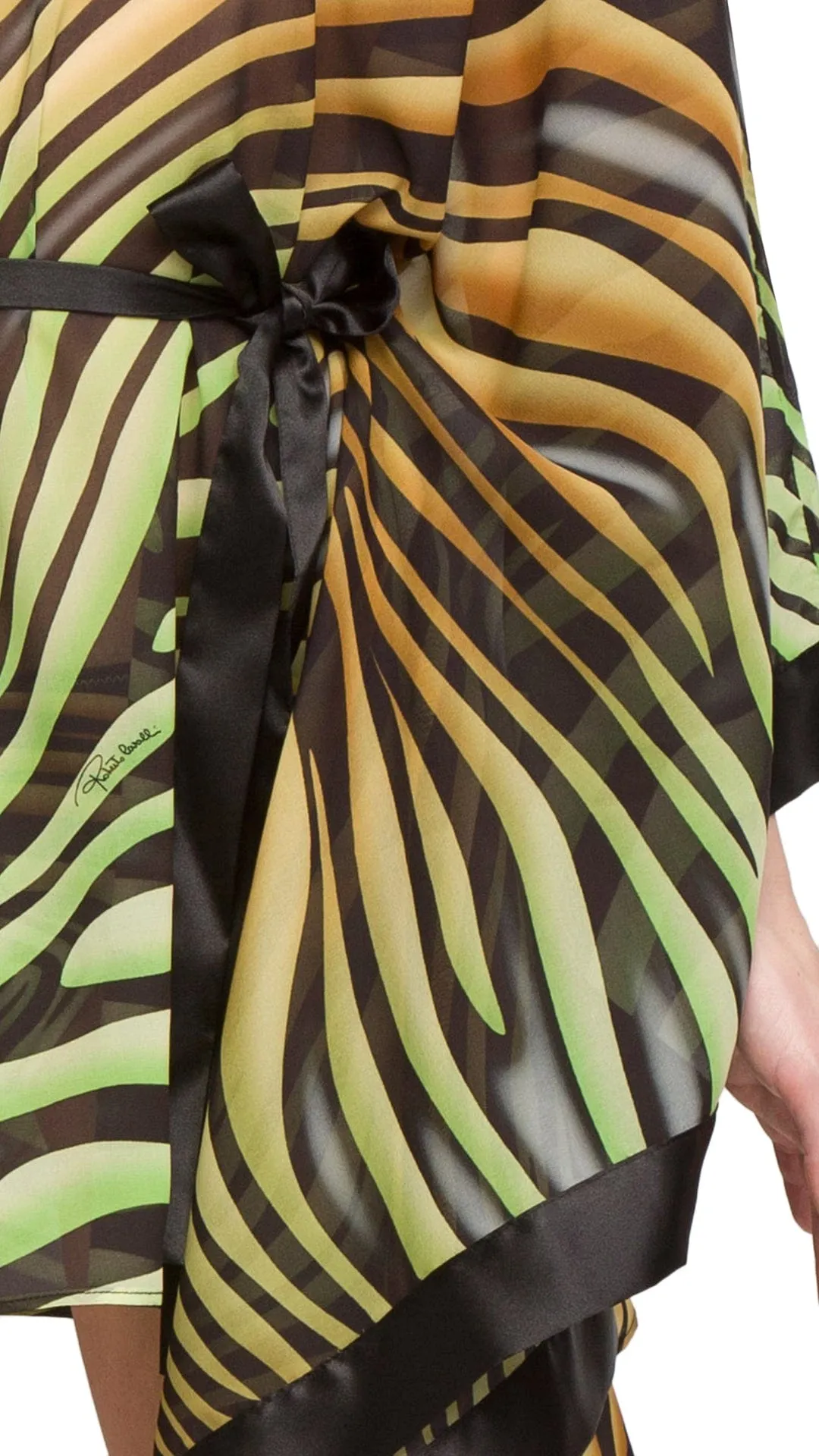 Roberto Cavalli  Tiger Printed Chiffon Short Kaftan Cover Up-