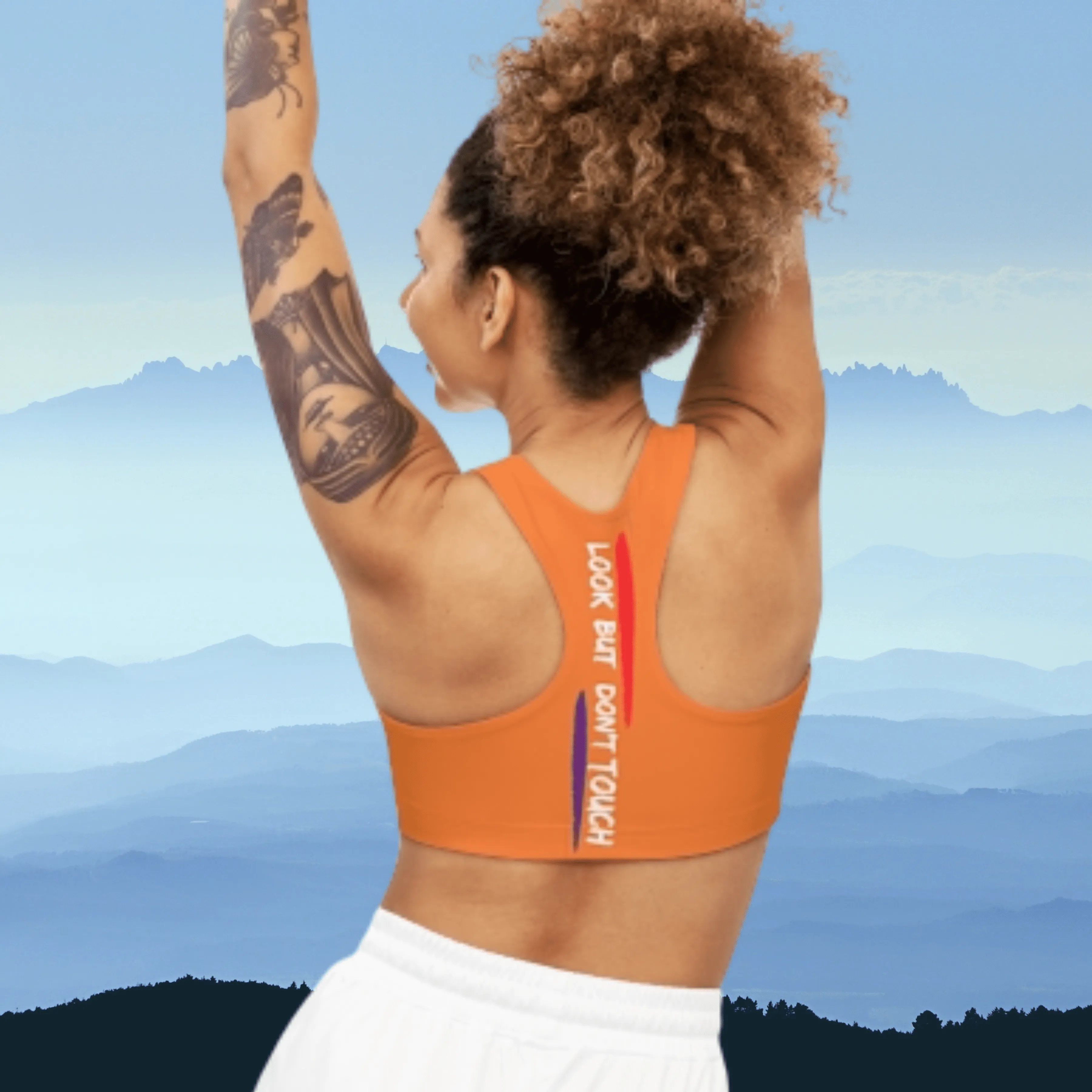 Sports Bra ( Look but don't touch ) Orange