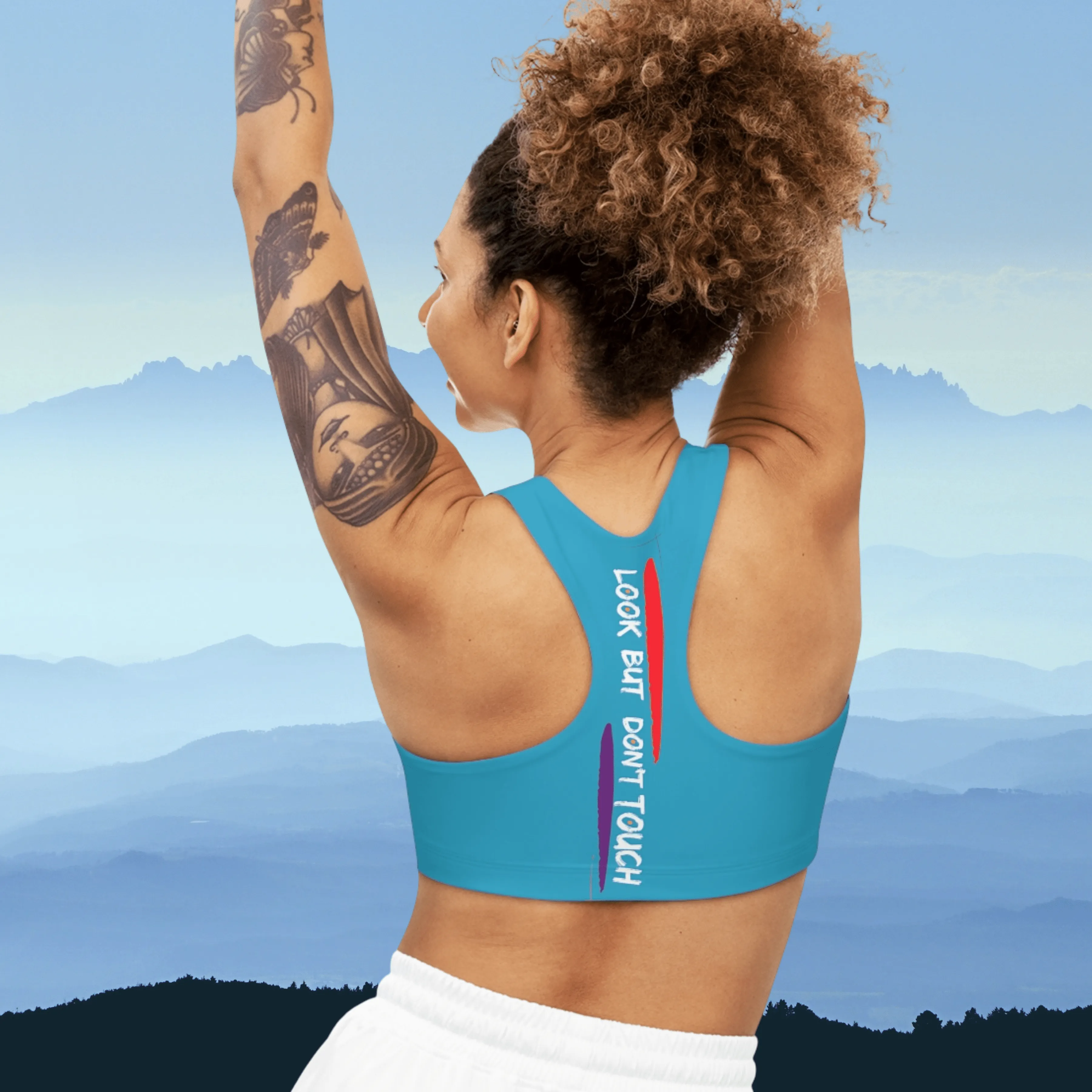 Sports Bra( Look but don't touch ) Turquoise