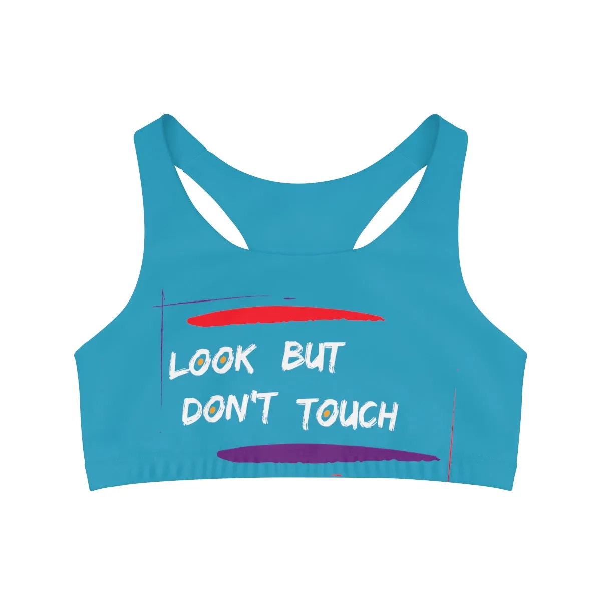 Sports Bra( Look but don't touch ) Turquoise