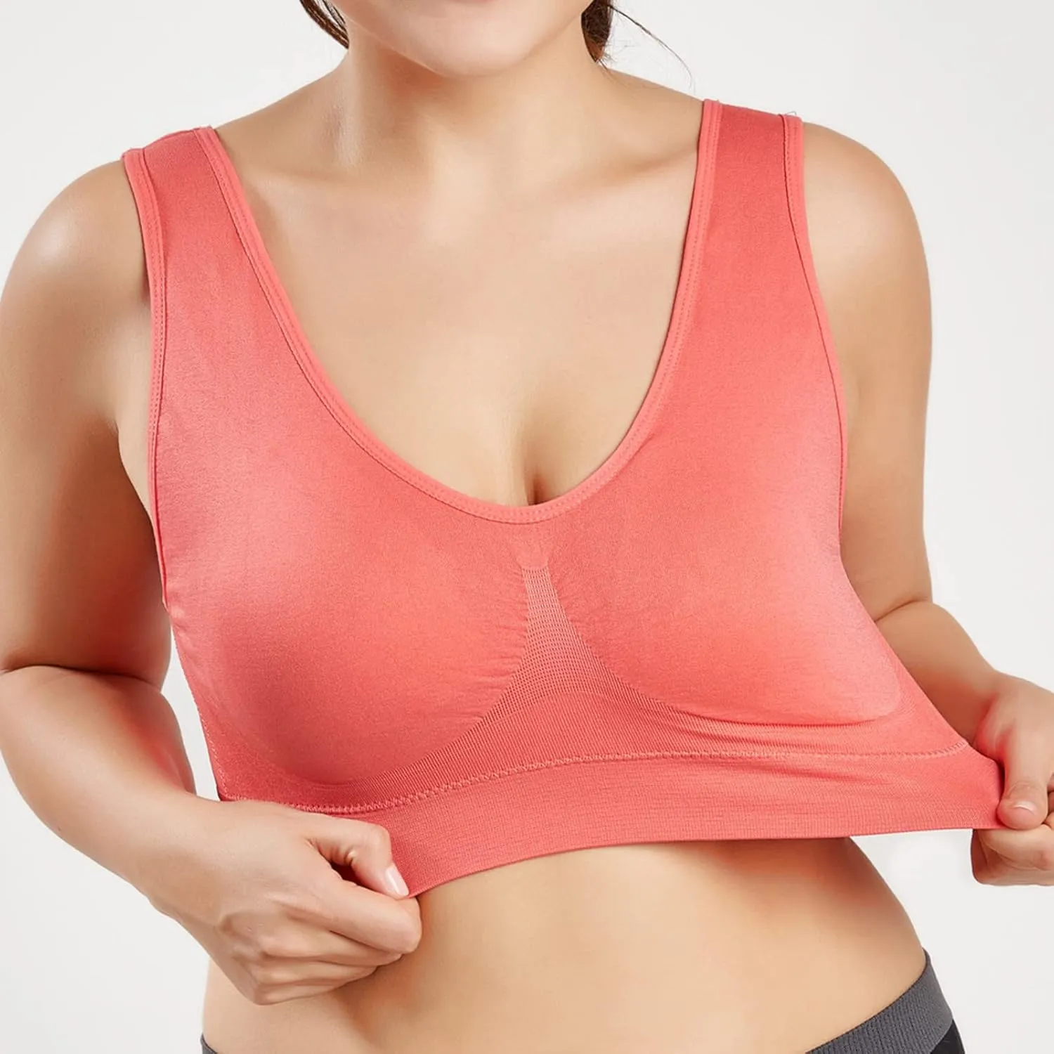 Sports Bras for Women Pack Padded Sports Large Bra No Underwire Full Coverage Workout Crop Tops Everyday Wear Solid